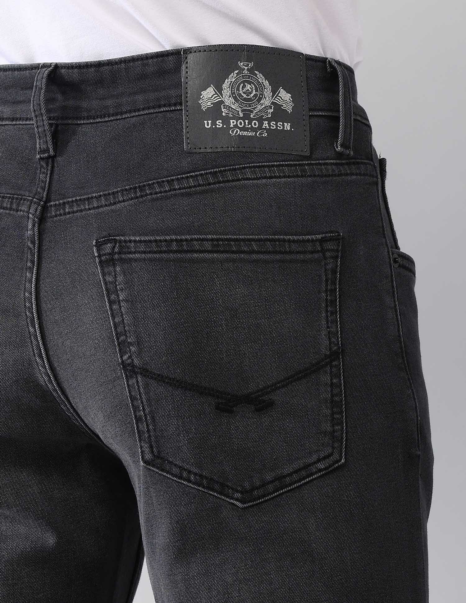 Regallo Skinny Fit Black Jeans Black - U.S. Polo Assn. India | Large