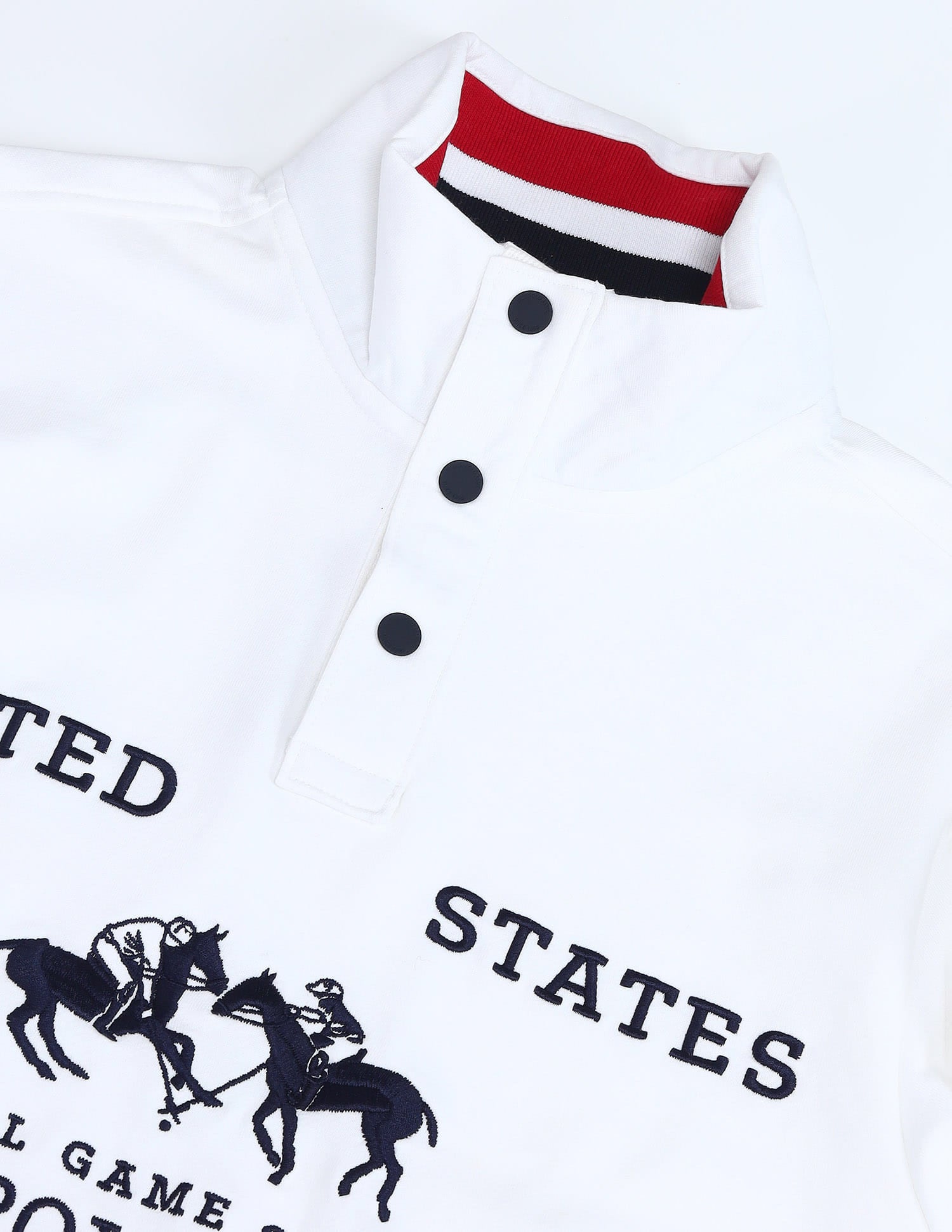 Brand Printed Regular Fit Sweatshirt White - U.S. Polo Assn. India | Large
