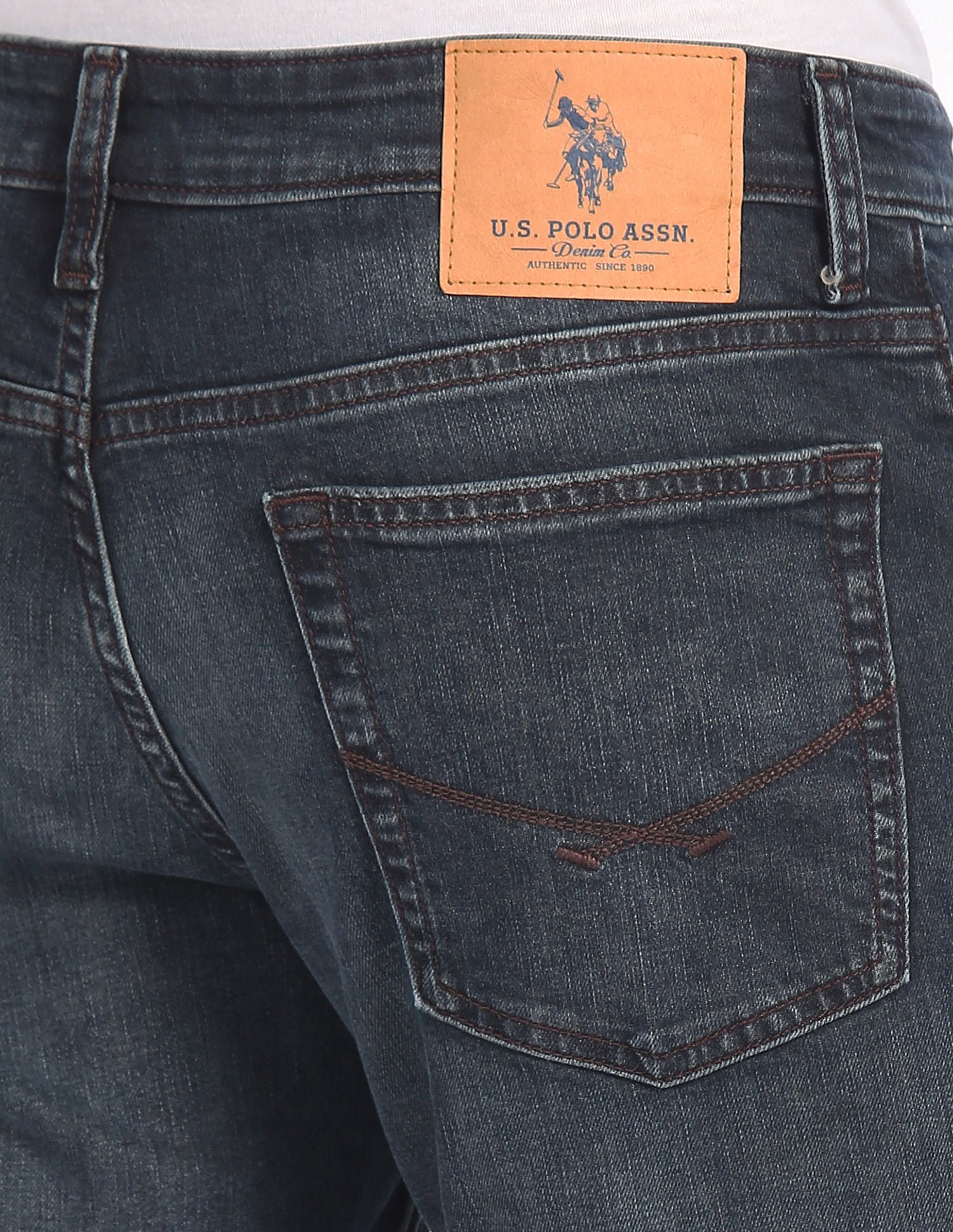 Brandon Slim Tapered Dark Wash Jeans Dark Blue - U.S. POLO ASSN. | Large