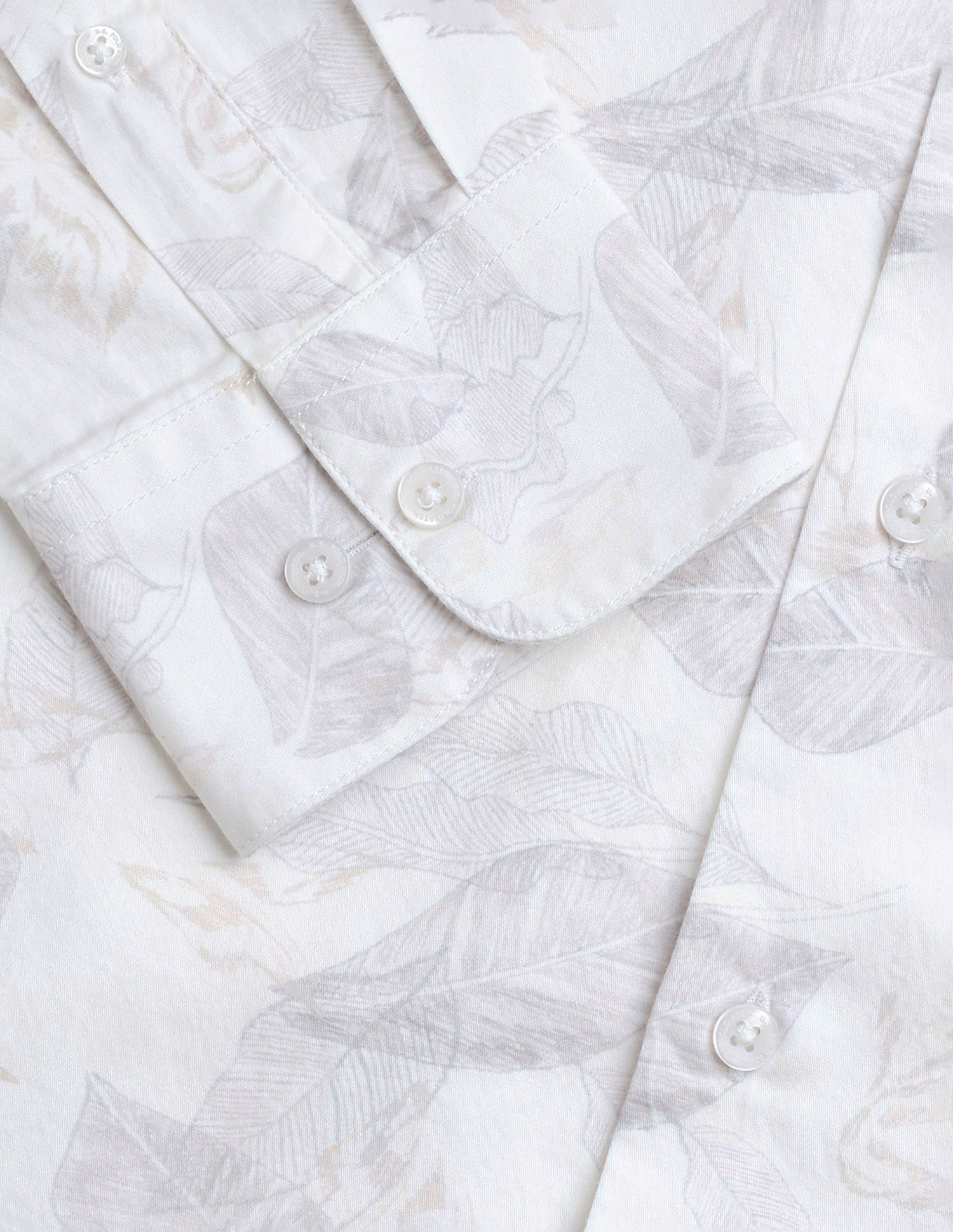 Satin Floral Printed Shirt Light Grey - U.S. Polo Assn. India | Large