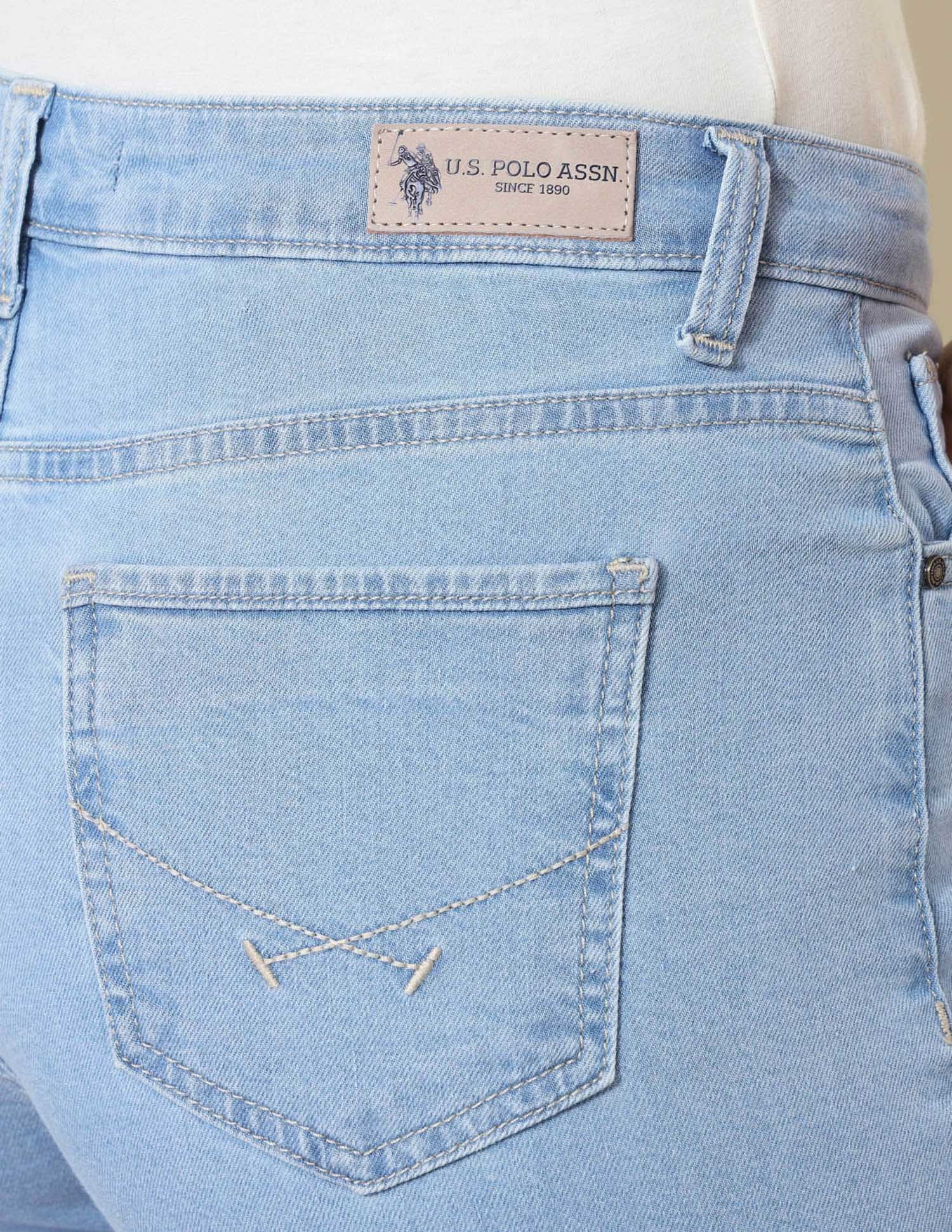 High Rise Straight Fit Cloud Soft Jeans Light Blue - U.S. Polo Assn. India | Large