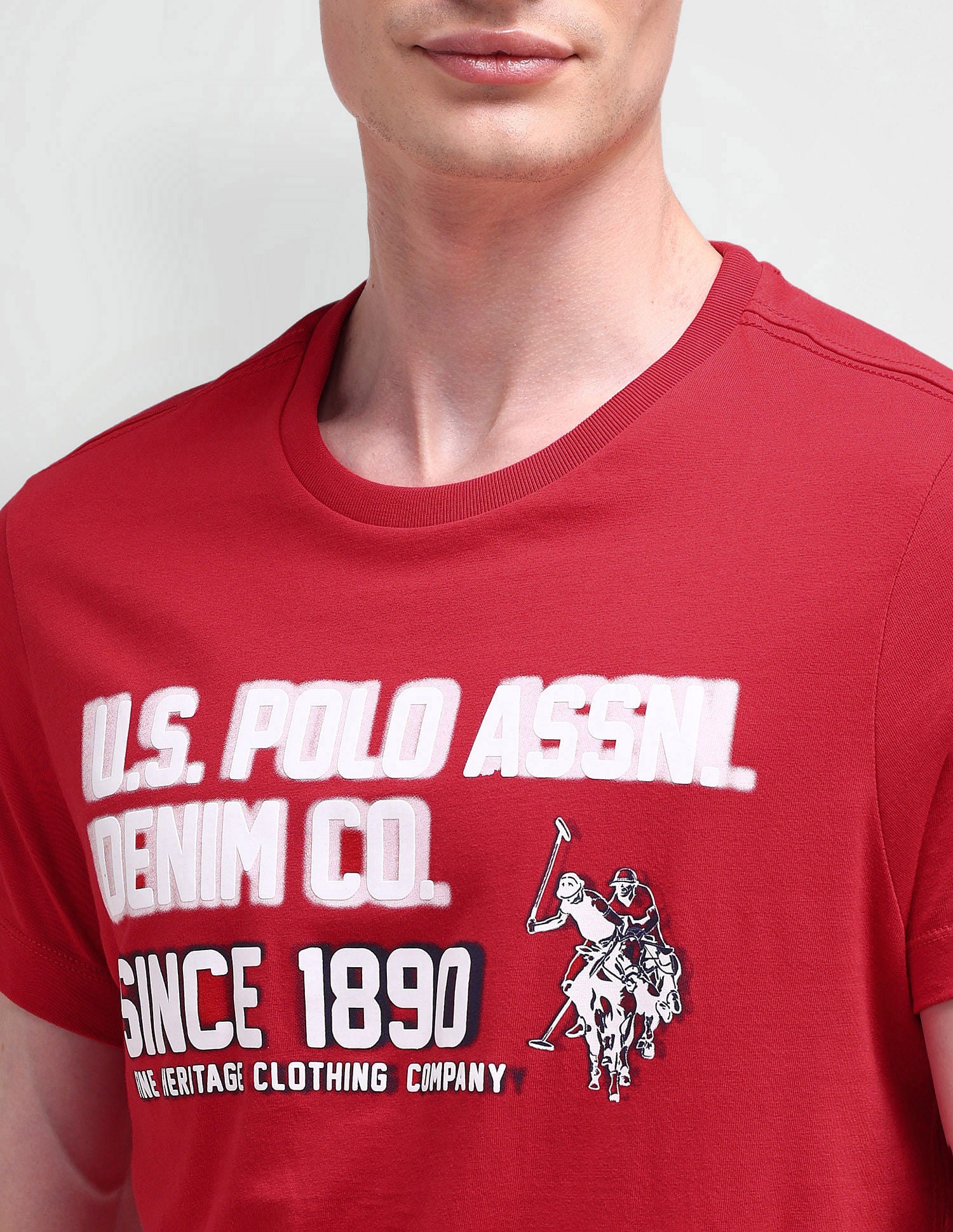 Muscle Fit Typography T-Shirt White - U.S. Polo Assn. India | Large