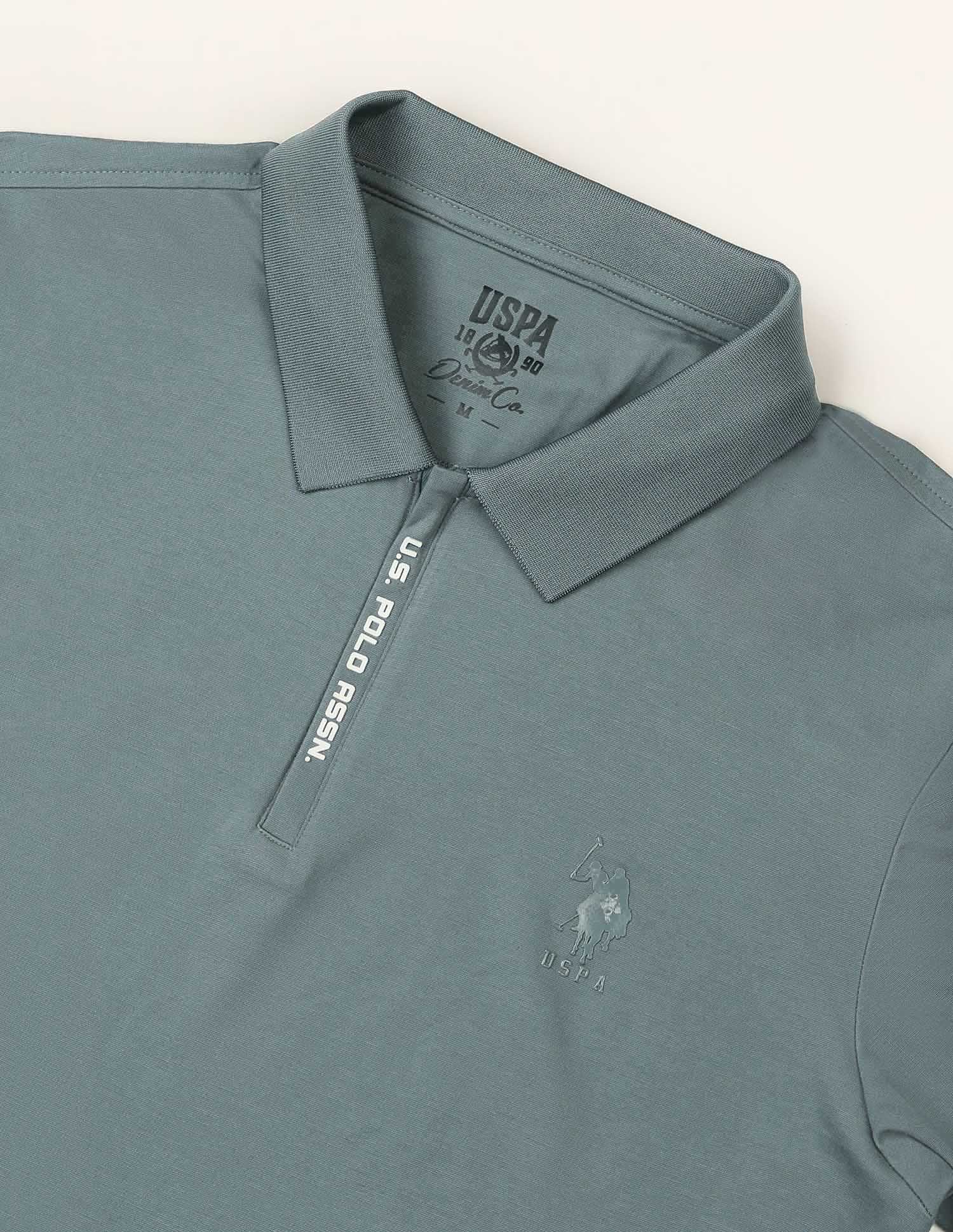 Solid Muscle Fit Polo Shirt Teal - U.S. Polo Assn. India | Large