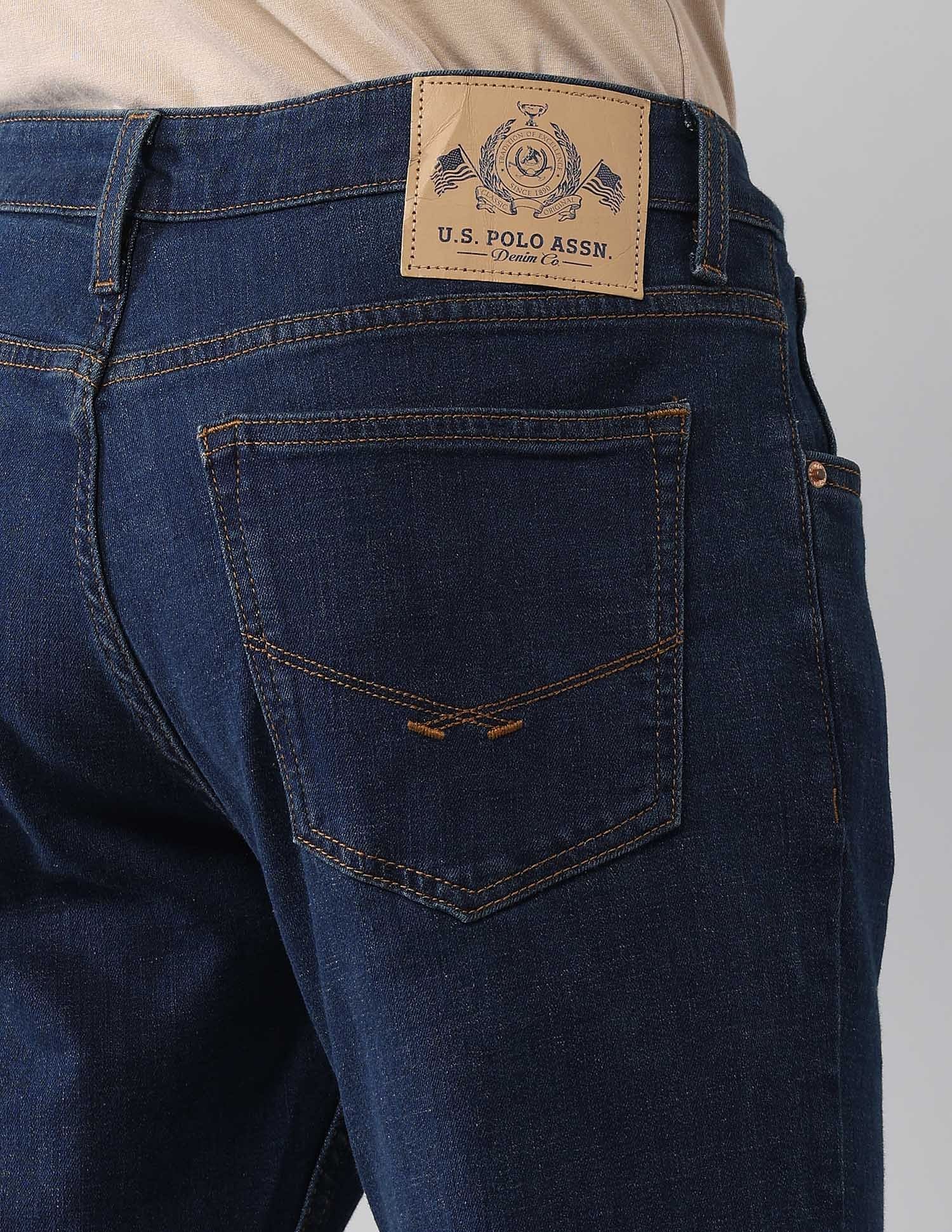 Brandon Slim Tapered Fit Blue Jeans Blue - U.S. POLO ASSN. | Large