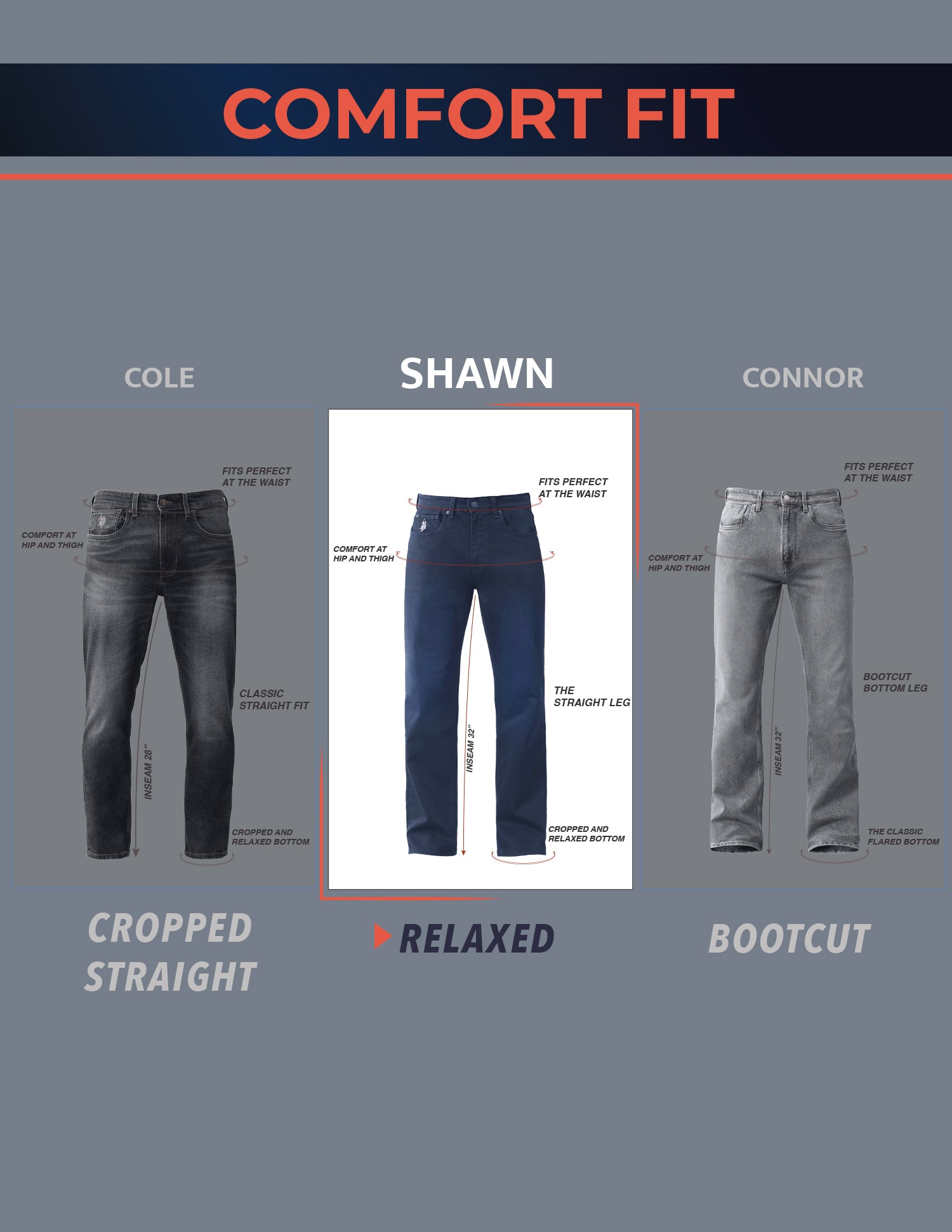 Shawn Relaxed Fit Brown Jeans Khaki - U.S. Polo Assn. India | Large