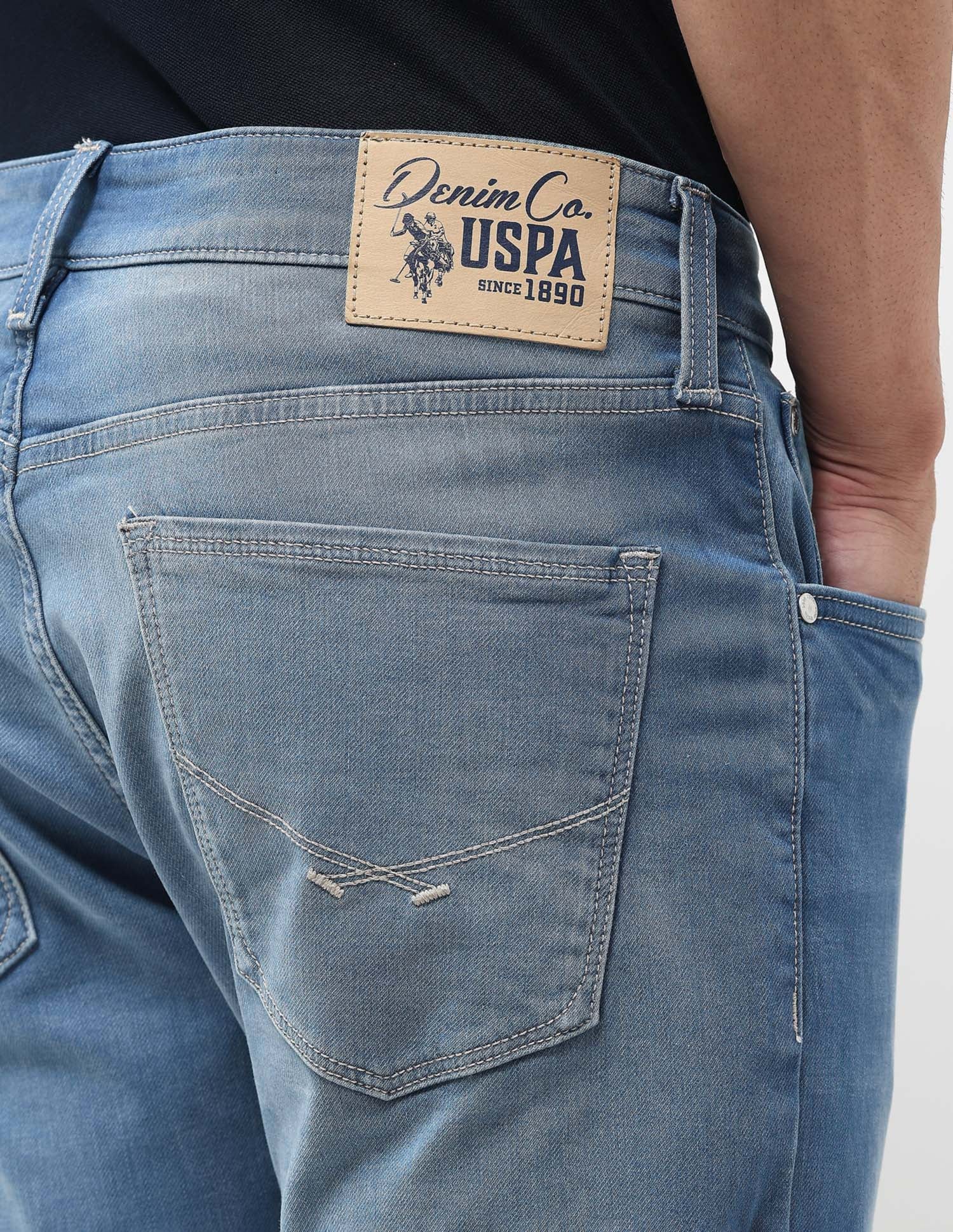 Henry Tapered Fit Blue Jeans Light Blue - U.S. POLO ASSN. | Large