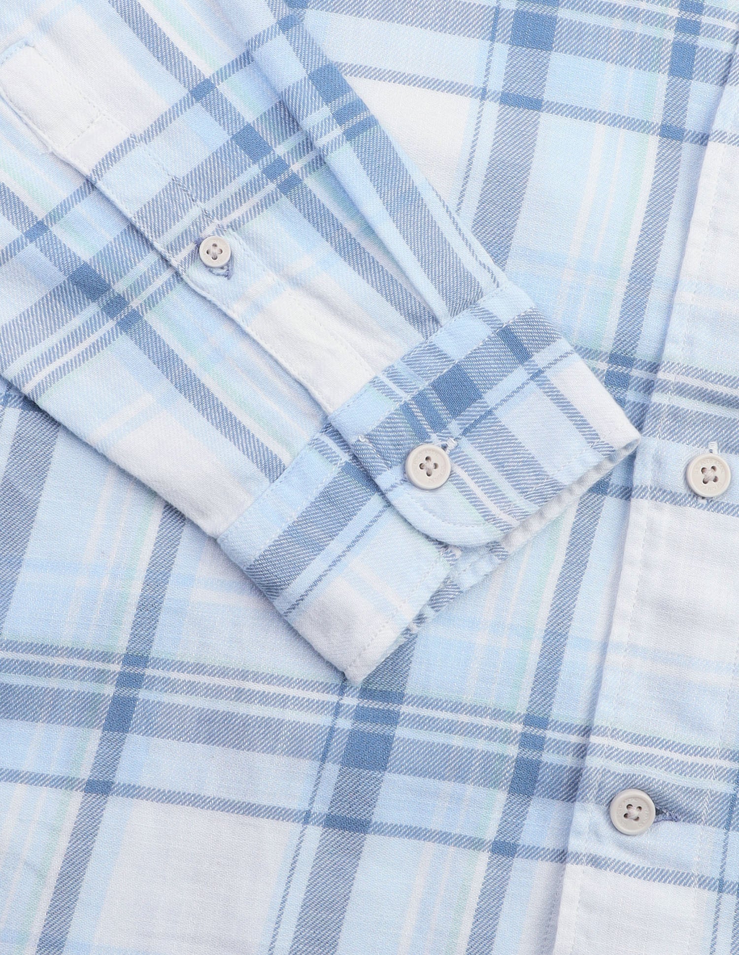 Twill Windowpane Checked Shirt Light Blue - U.S. Polo Assn. India | Large