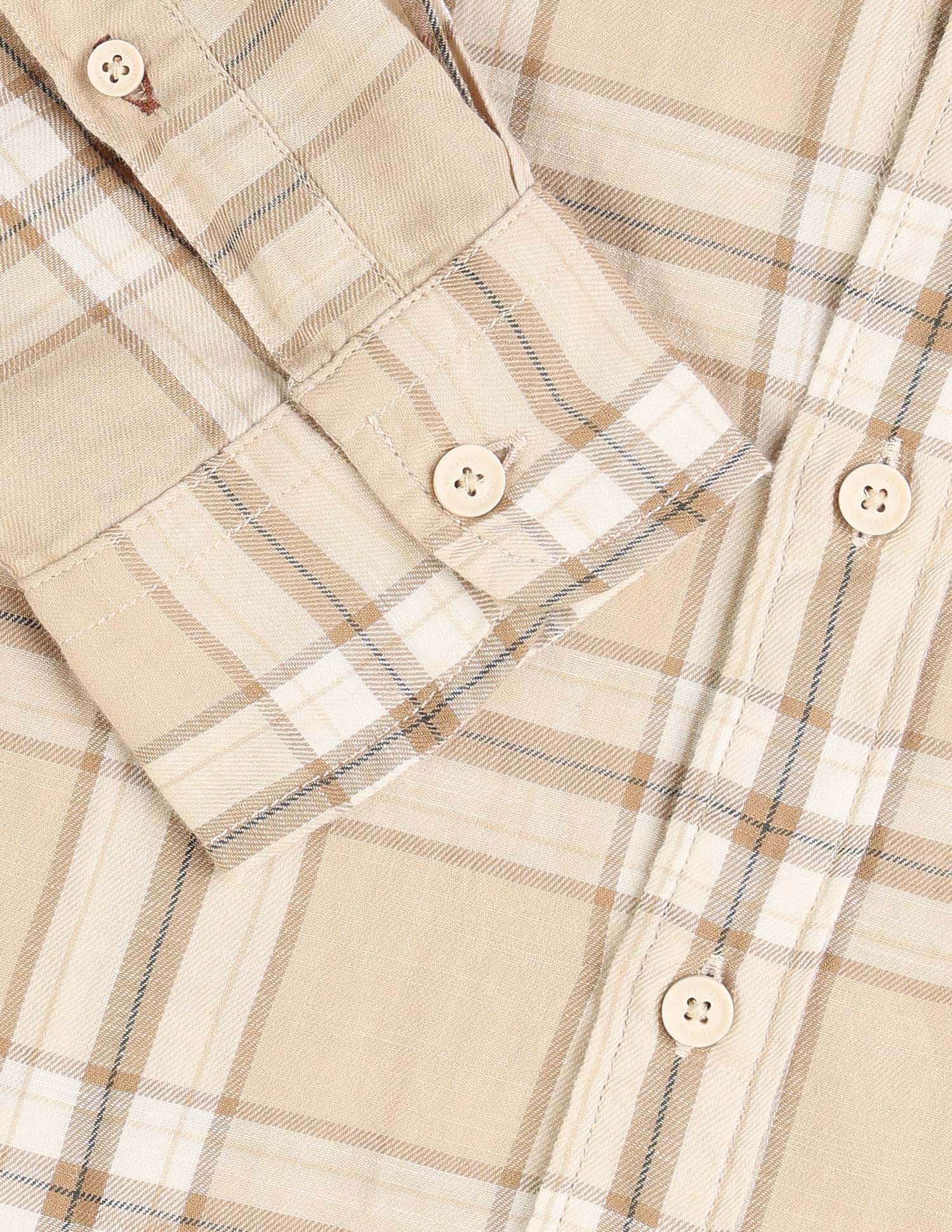 Plaid Checked Pure Cotton Shirt Dark Beige - U.S. Polo Assn. India | Large