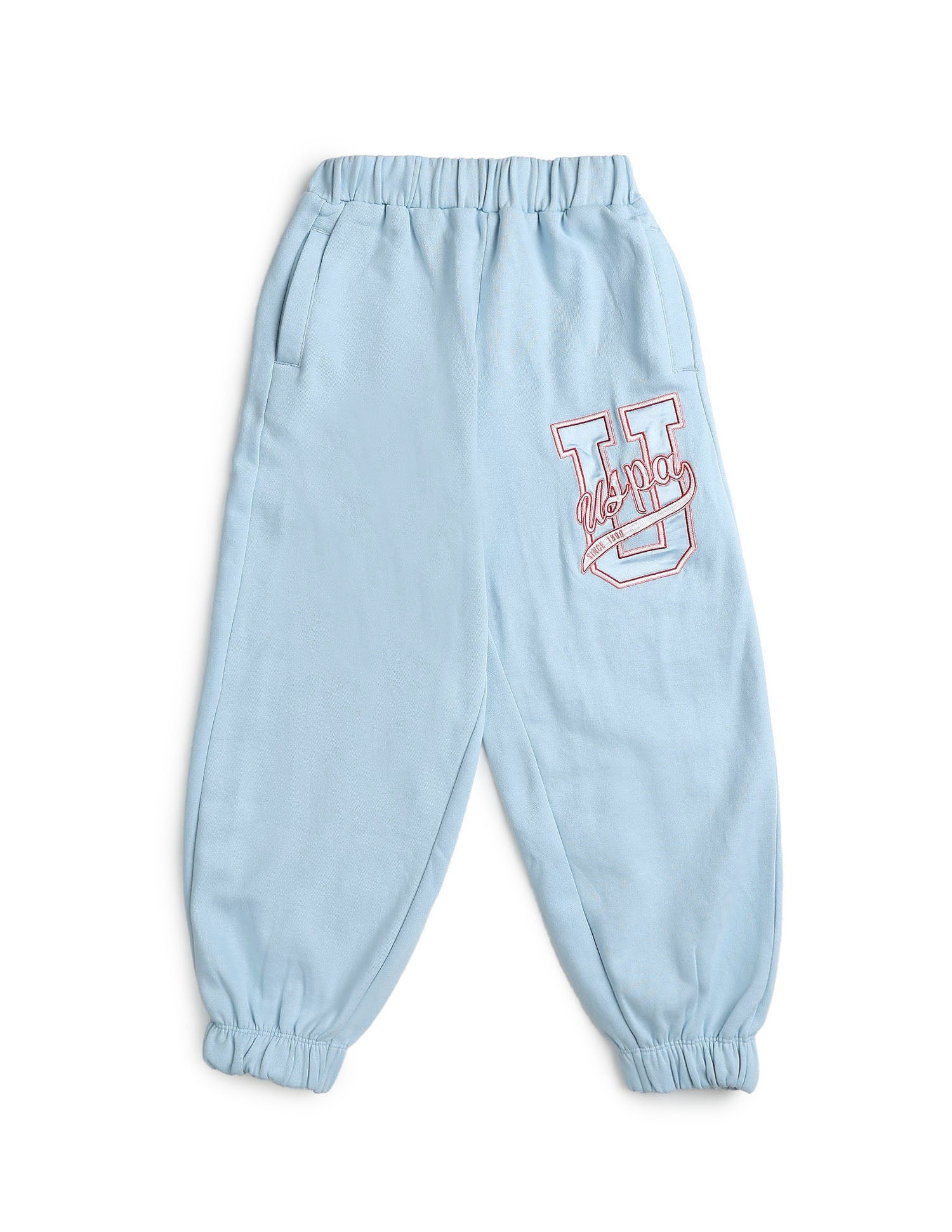 Girls Brand Embroidered Mid Rise Joggers Blue - U.S. POLO ASSN. | Large