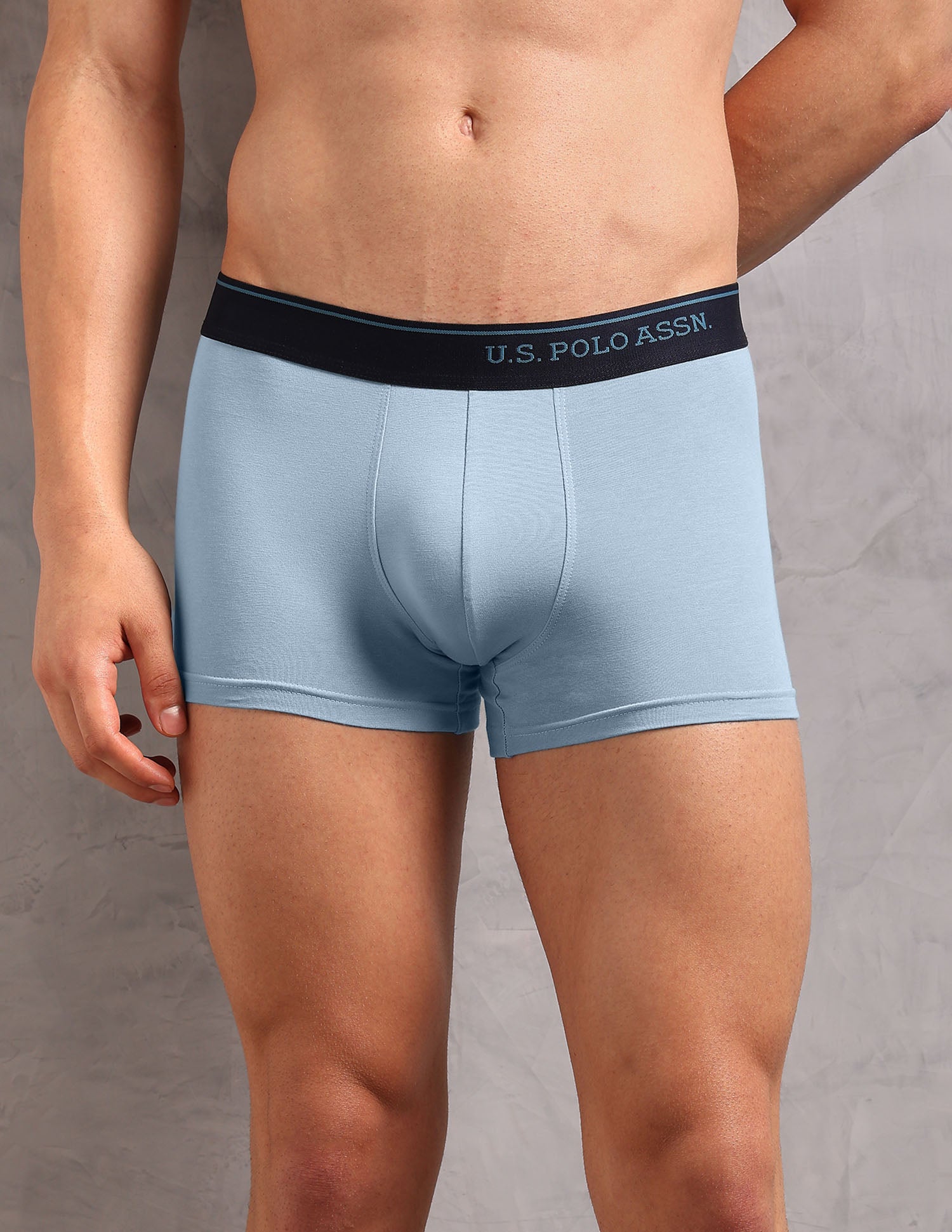 Cotton Stretch Breathable OET18 Trunks - Pack Of 2 Uspa Navy and Blue Fog - U.S. POLO ASSN. | Large