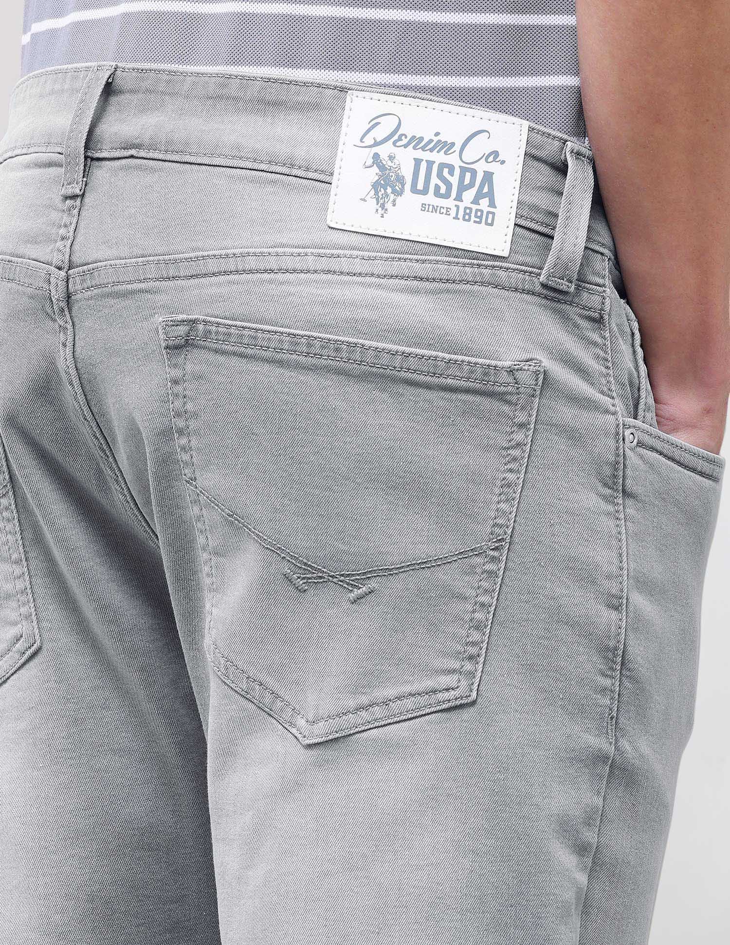 Brandon Slim-Tapered Fit Grey Jeans Light Grey - U.S. Polo Assn. India | Large