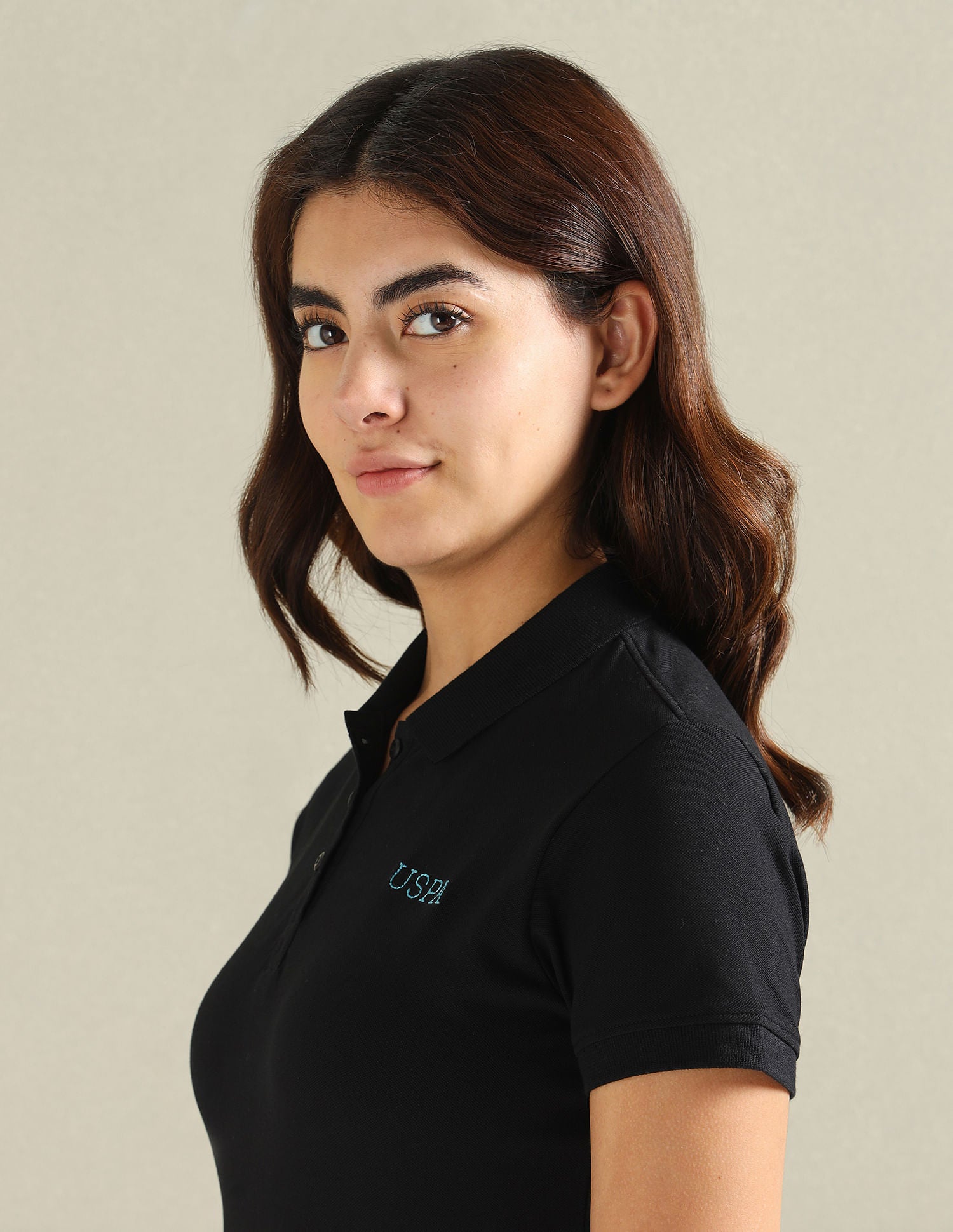 Rice Stitch Logo Polo Shirt Black - U.S. POLO ASSN. | Large