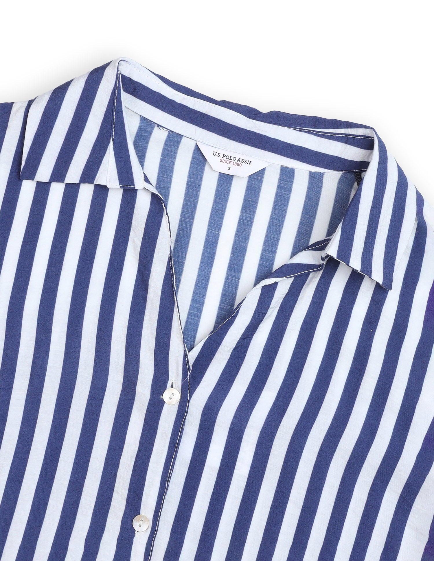 Vertical Striped Regular Fit Shirt Blue - U.S. Polo Assn. India | Large