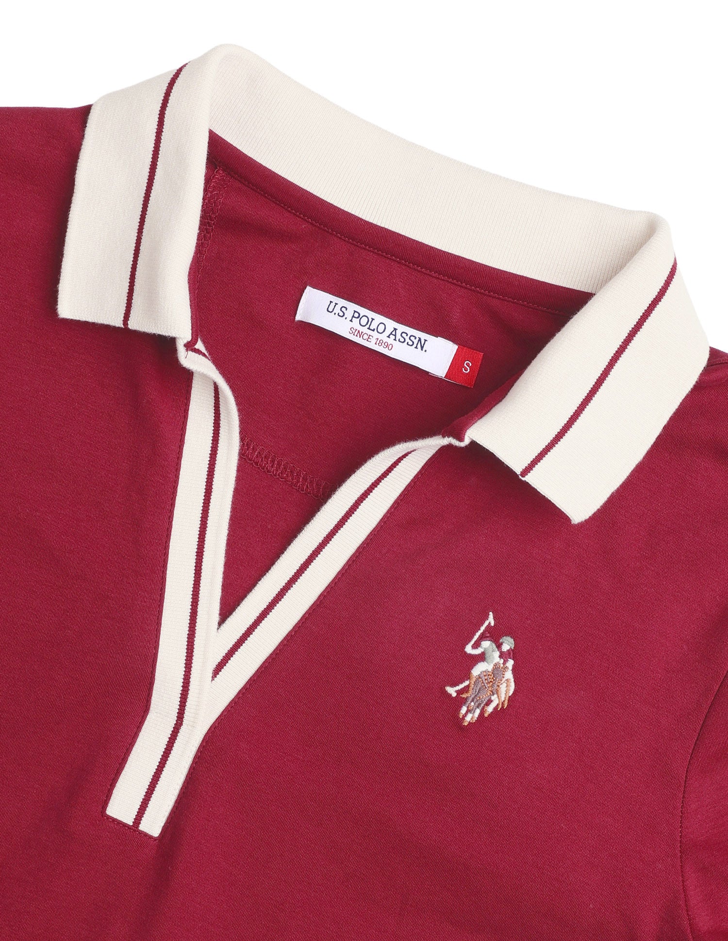 Solid Regular Fit Polo Shirt Maroon - U.S. Polo Assn. India | Large