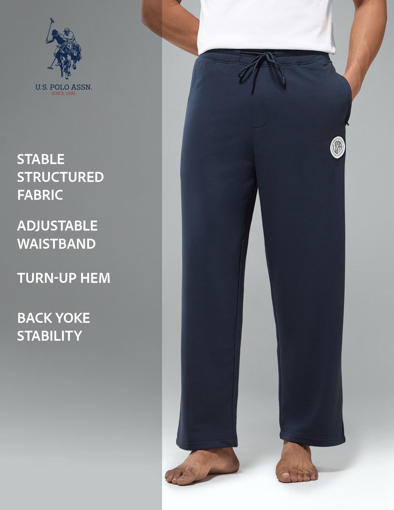 Mid Rise Relaxed Fit OR011 Track Pants Navy - U.S. Polo Assn. India | Large