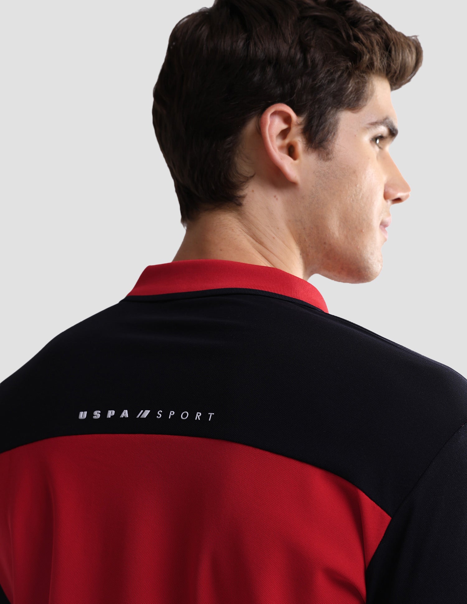 Colourblocked Slim Fit Active Polo Shirt Red - U.S. Polo Assn. India | Large
