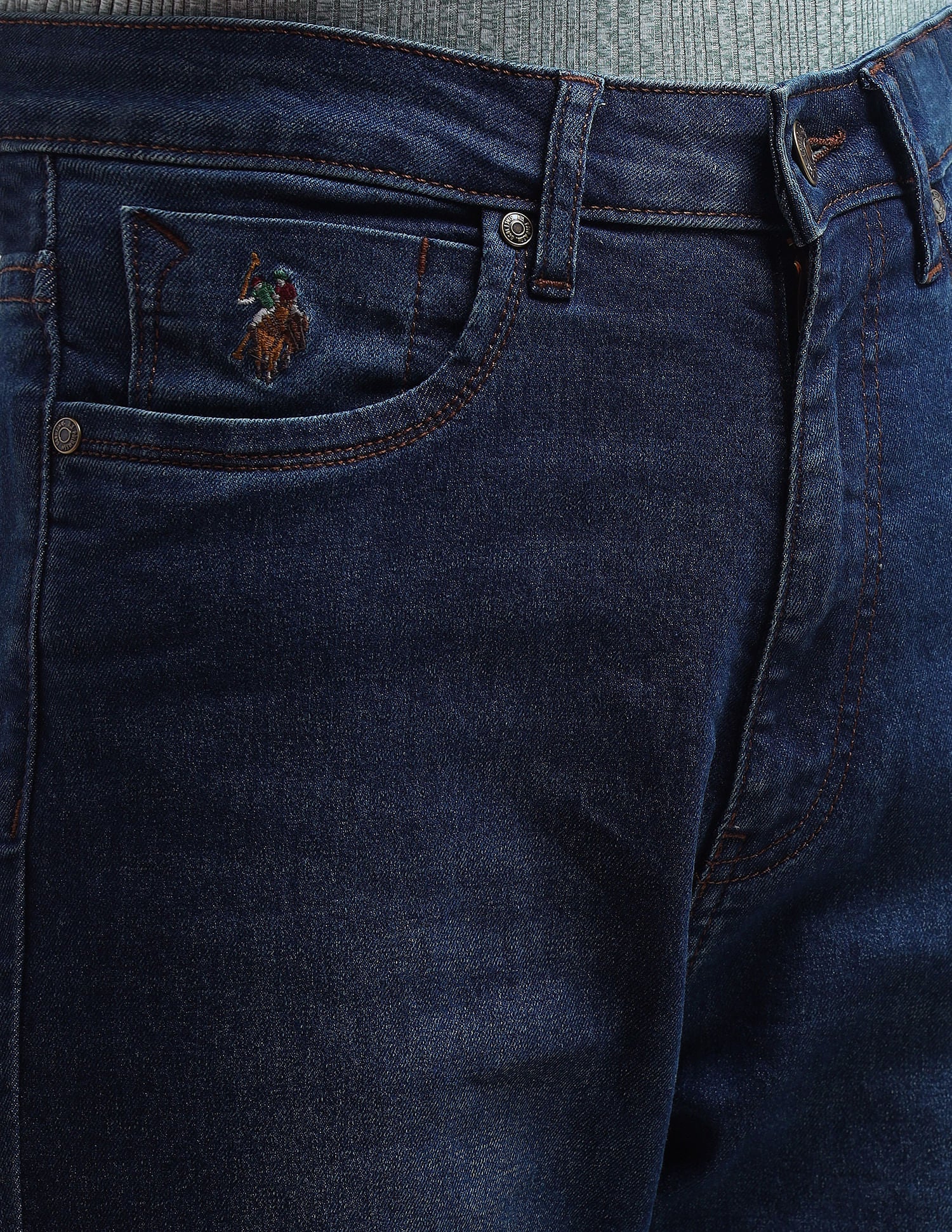 High Rise Mom Fit Jeans Dark Blue - U.S. Polo Assn. India | Large
