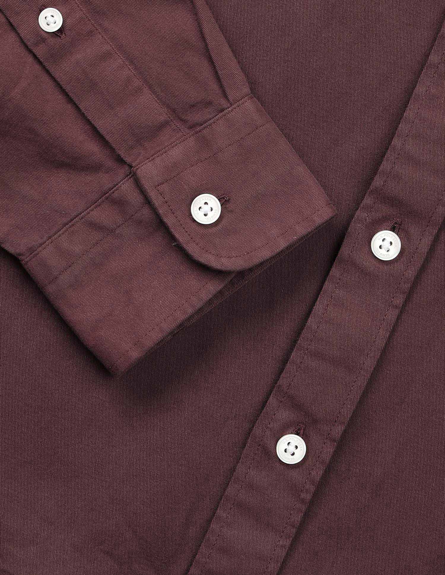 Solid Slim Fit Twill Shirt Maroon - U.S. POLO ASSN. | Large