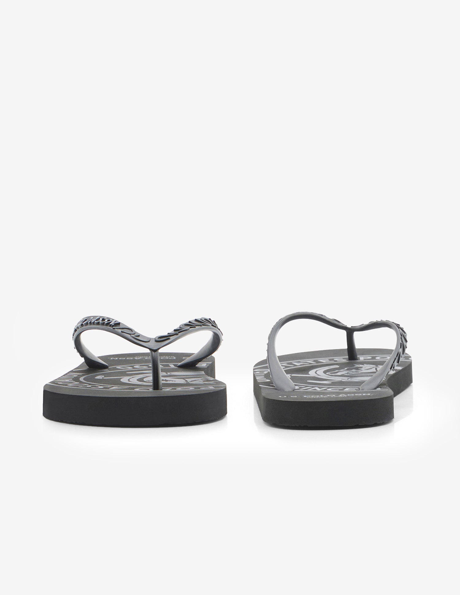 Alabi Brand Printed Flip Flops Black - U.S. Polo Assn. India | Large