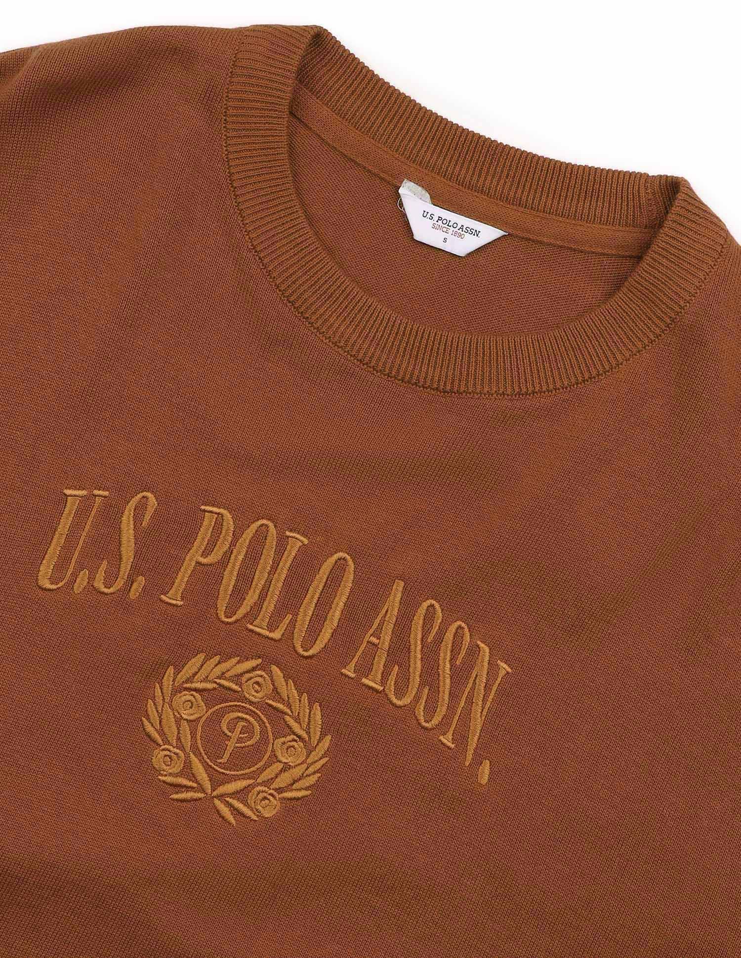 Relaxed Fit Drop Shoulder Sweatshirt Mustard - U.S. POLO ASSN. | Large