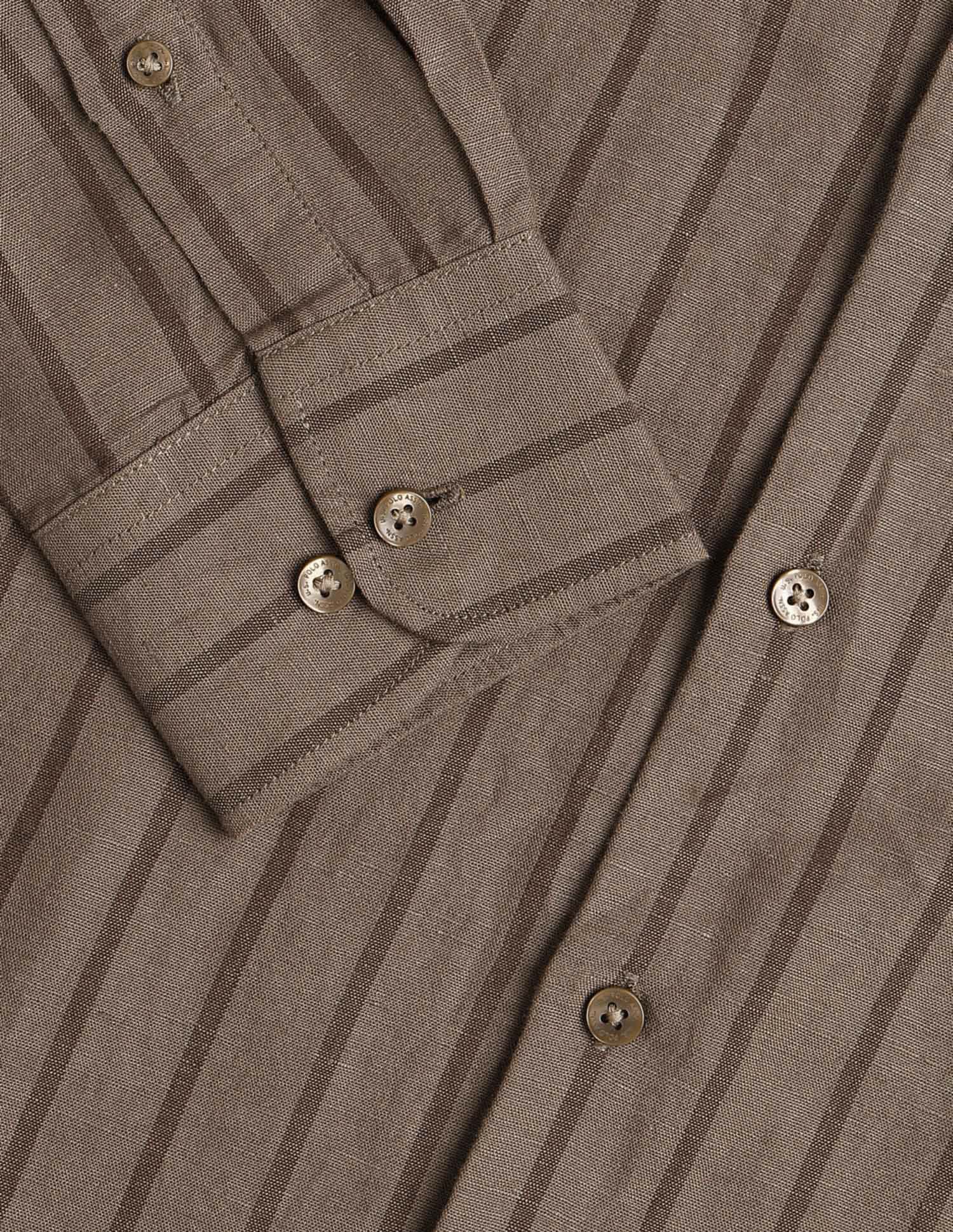 Vertical Striped Tailored Fit Shirt Brown - U.S. POLO ASSN. | Large