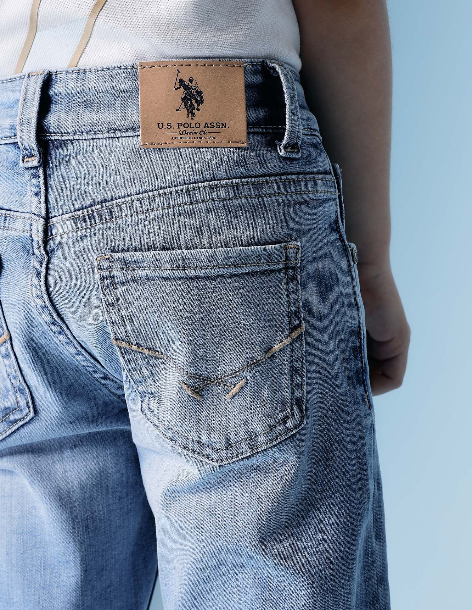 Boys Whiskered Relaxed Fit Jeans Dark Indigo - U.S. POLO ASSN. | Large