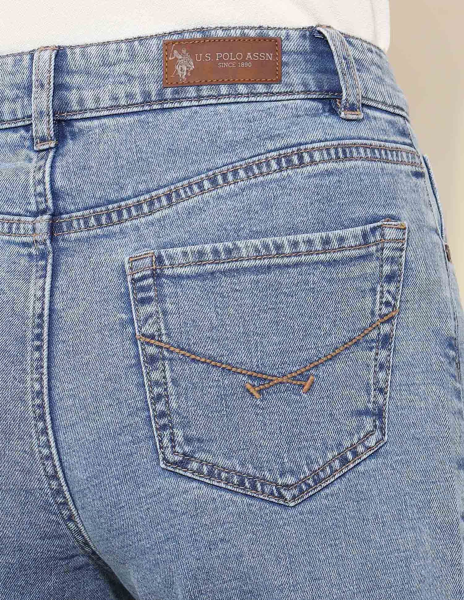 High Rise Straight Fit Jeans Blue - U.S. POLO ASSN. | Large