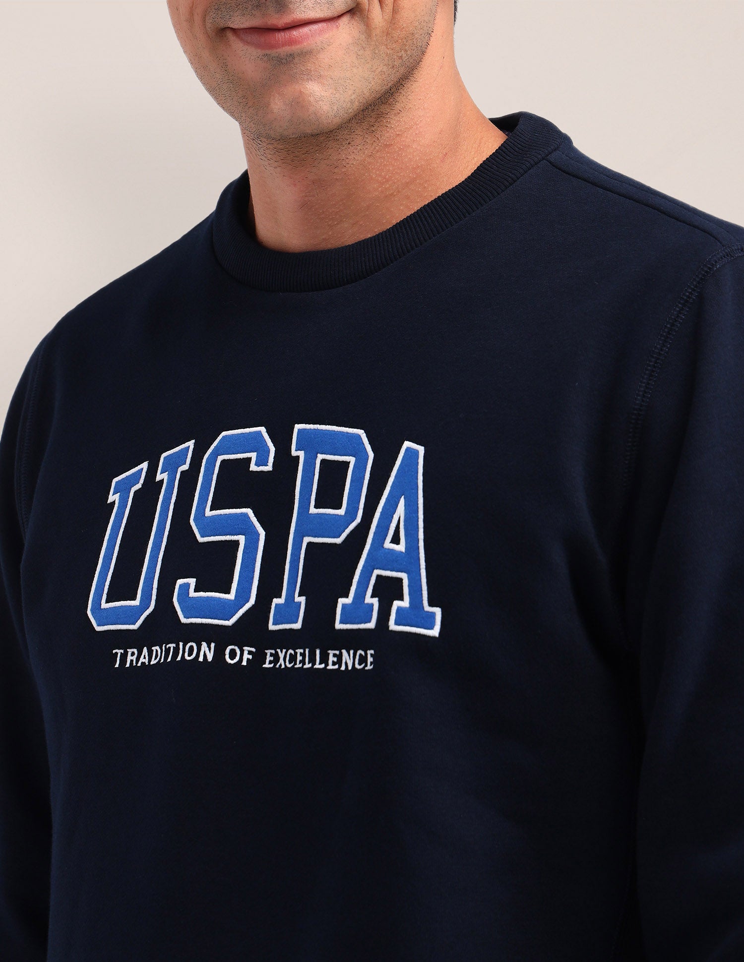 Brand Printed Regular Fit Sweatshirt Navy - U.S. POLO ASSN. | Large