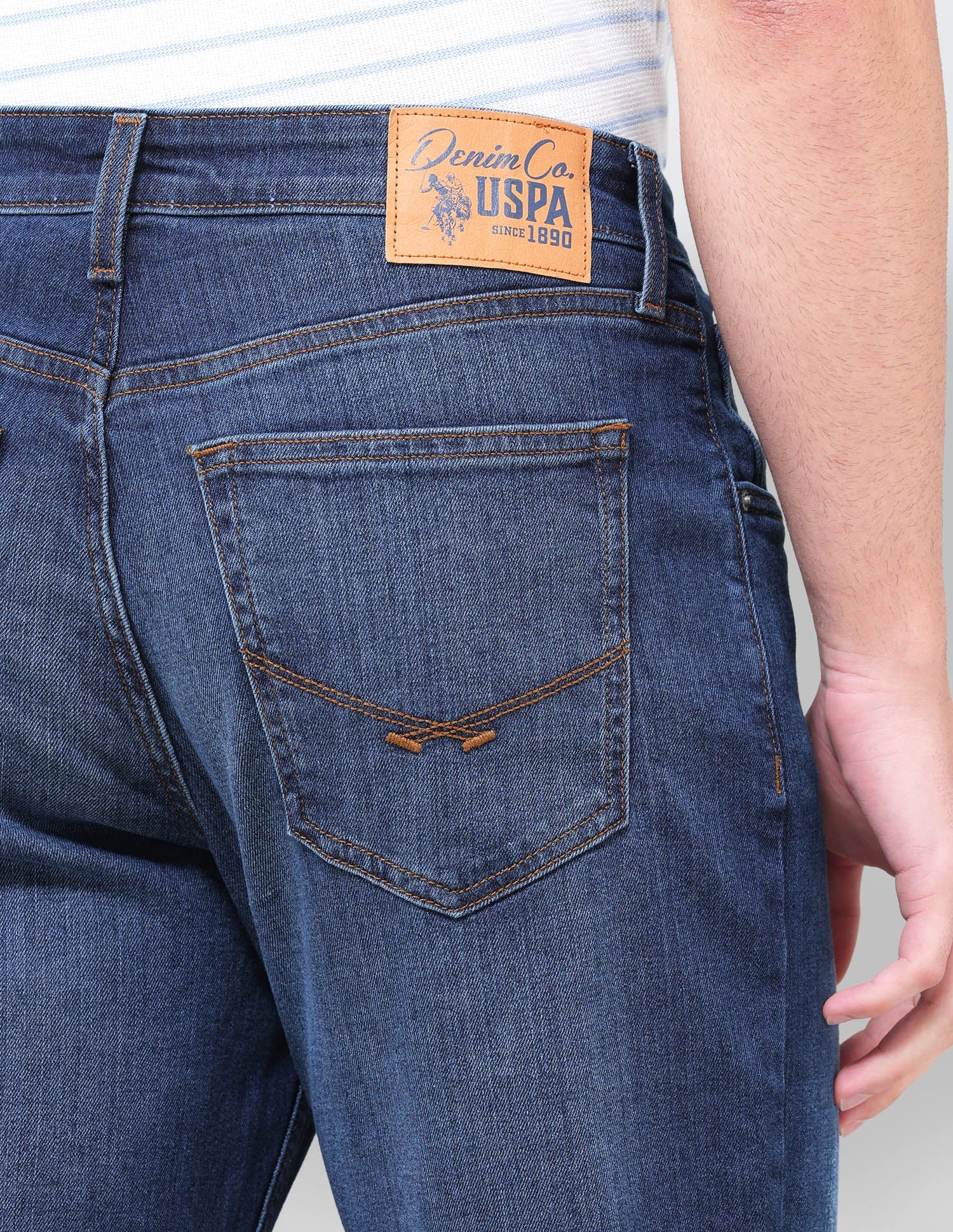 Shawn Relaxed Fit Blue Jeans Mid Blue - U.S. Polo Assn. India | Large