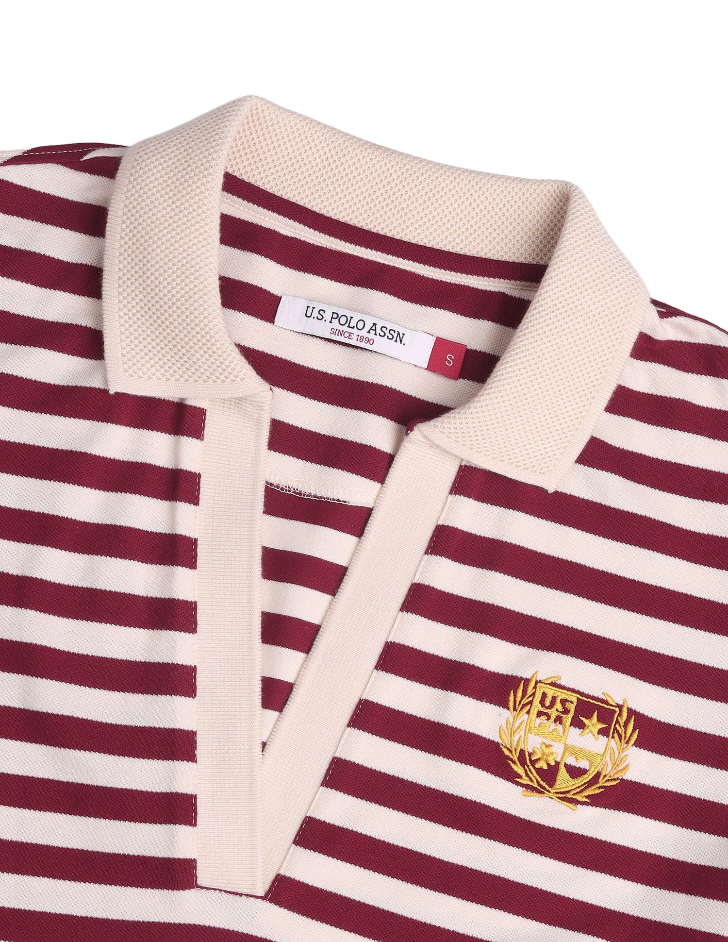 Horizontal Striped Relaxed Fit Polo Shirt Red - U.S. Polo Assn. India | Large