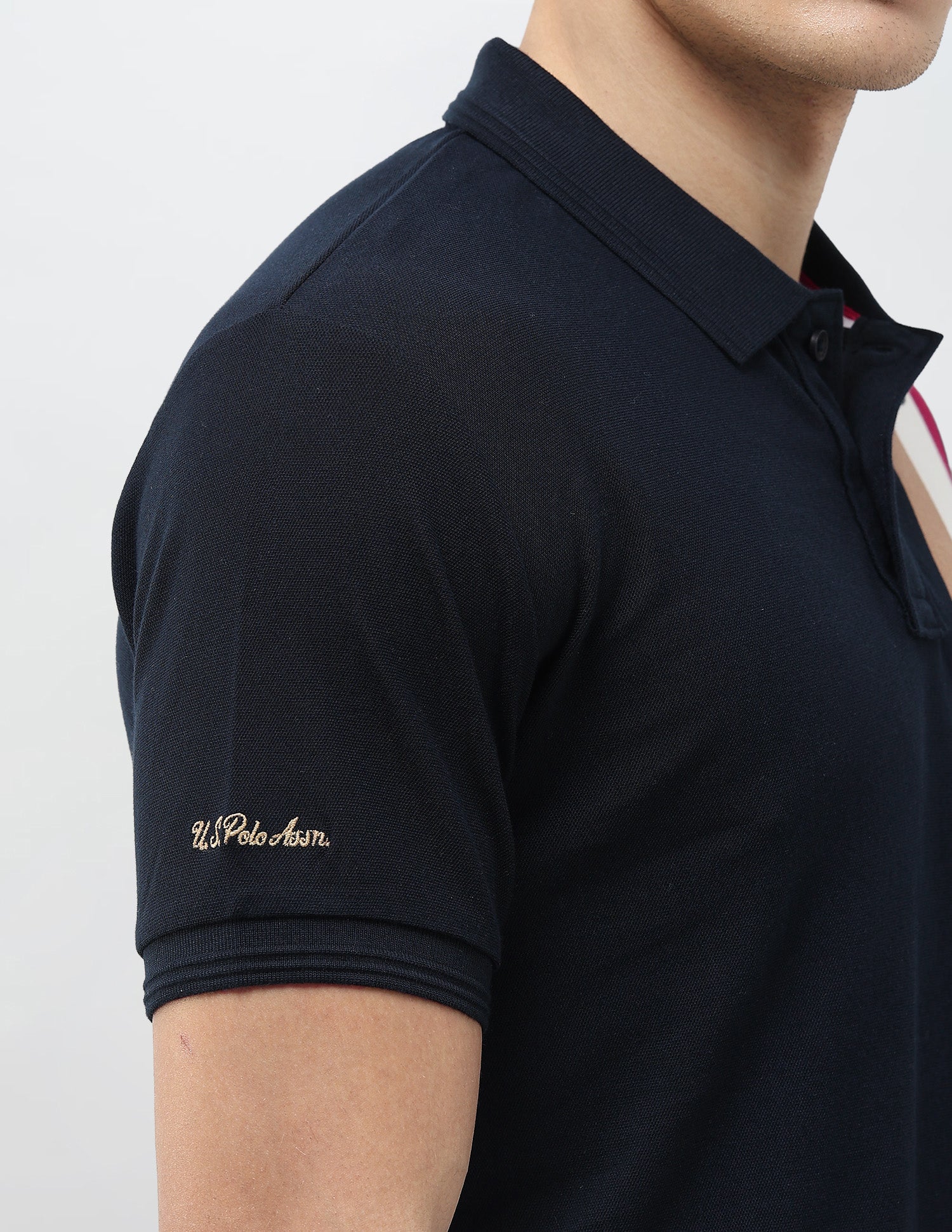 Colourblocked Slim Fit Polo Shirt Navy - U.S. Polo Assn. India | Large
