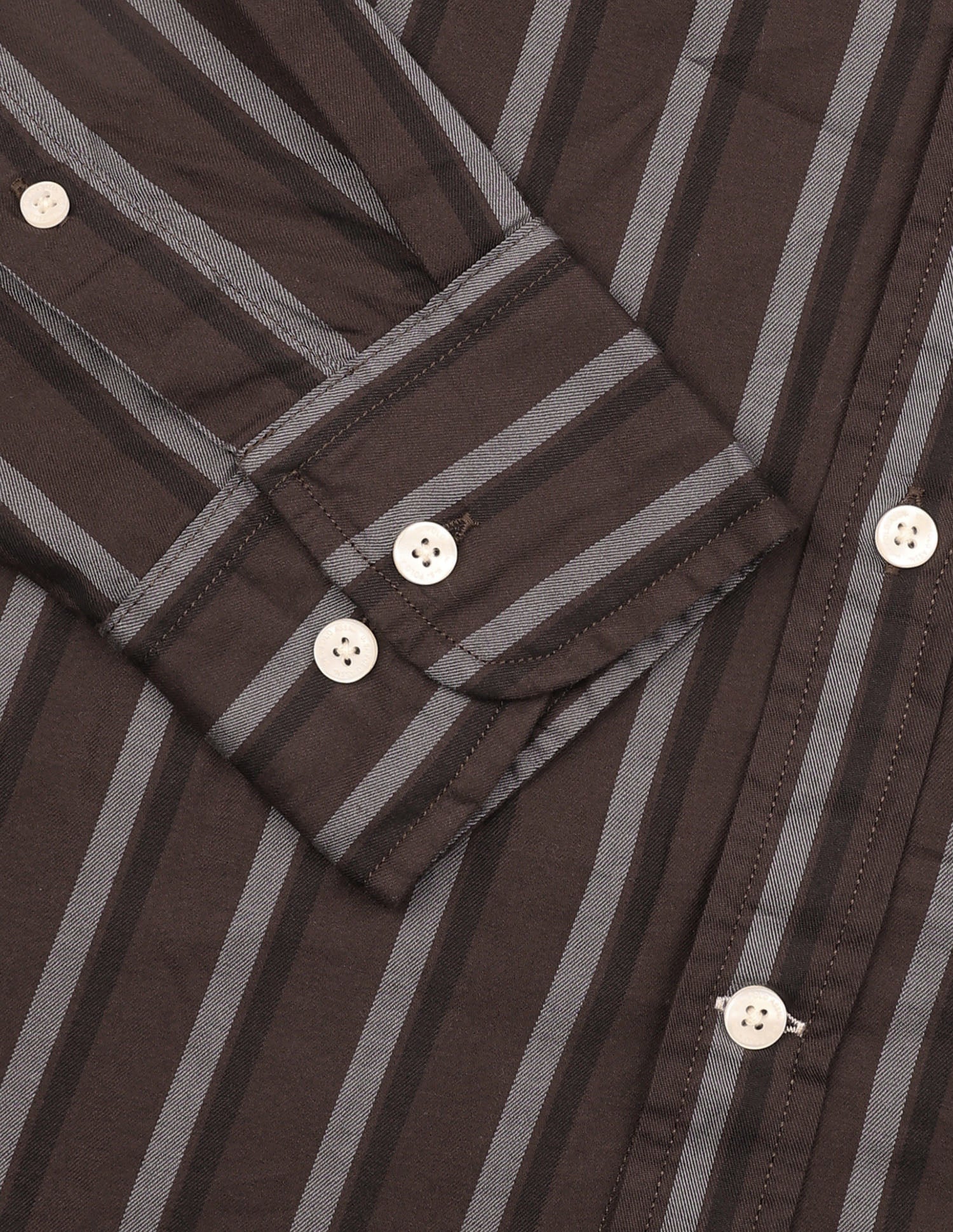 Vertical Striped Twill Shirt Dark Brown - U.S. Polo Assn. India | Large