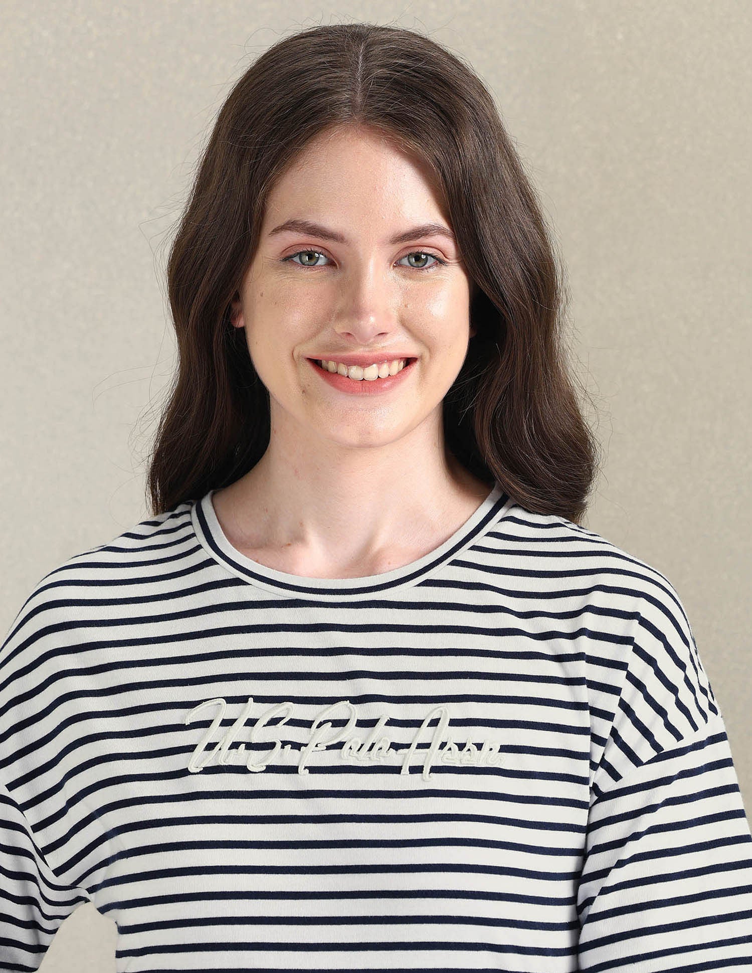 Pure Cotton Horizontal Stripe T-Shirt White - U.S. Polo Assn. India | Large
