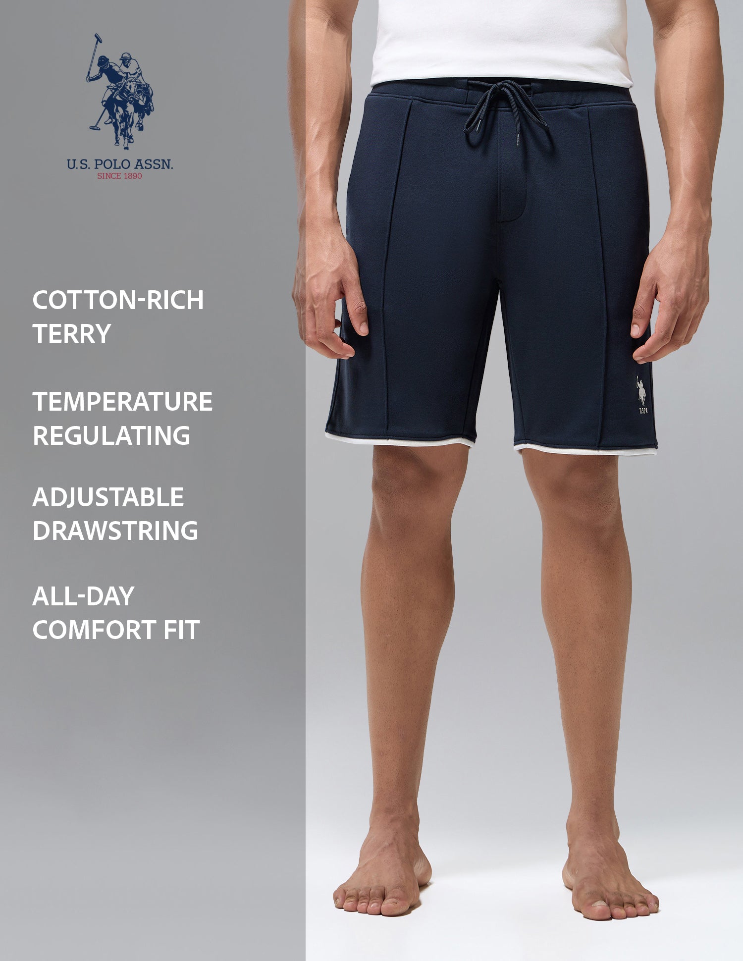 Temperature Regulating OES12 Lounge Shorts Navy - U.S. Polo Assn. India | Large