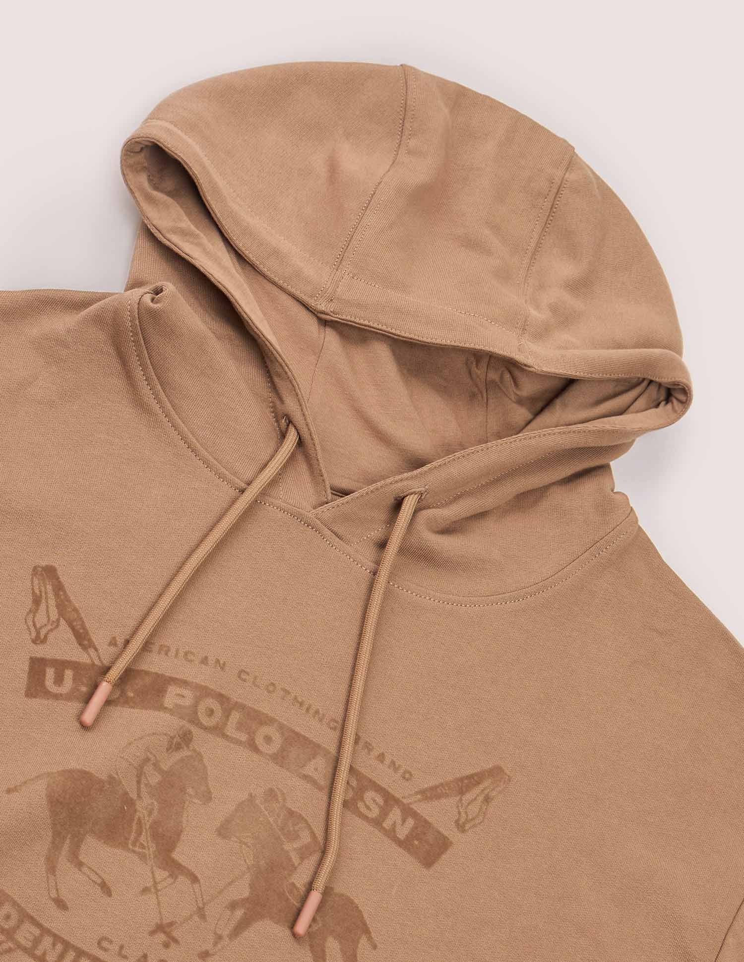 Brand Printed Oversized Fit Sweatshirt Tan - U.S. POLO ASSN. | Large