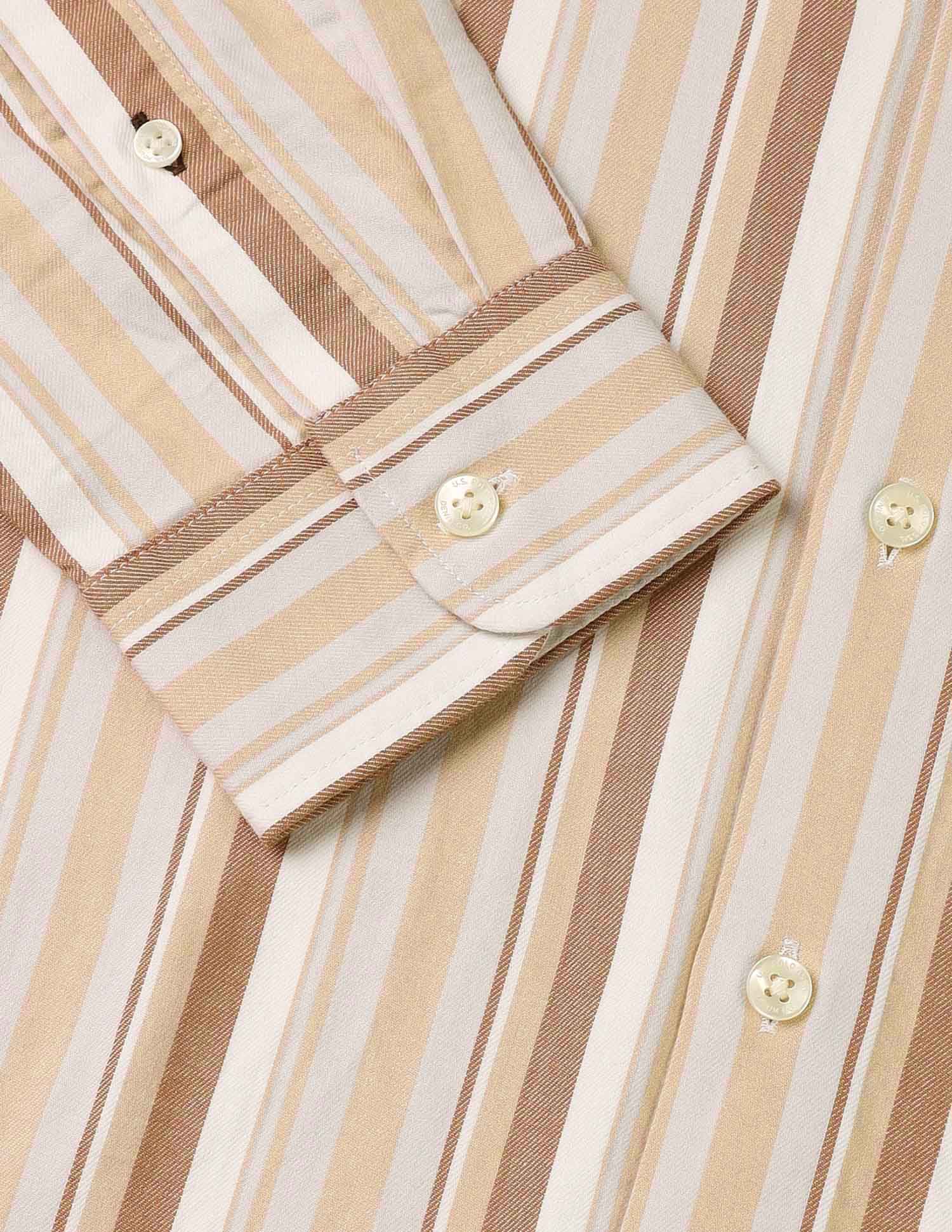 Vertical Striped Regular Fit Shirt Brown - U.S. POLO ASSN. | Large