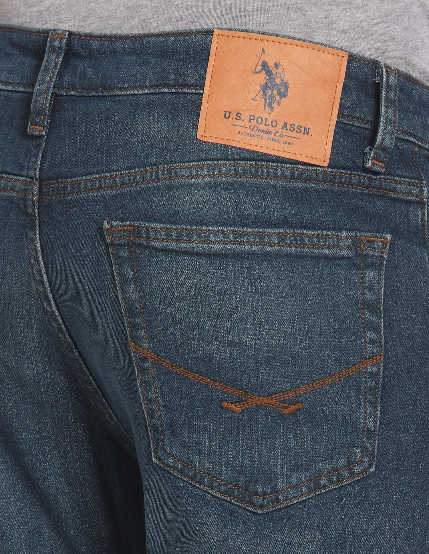 Brandon Slim Tapered Fit Blue Jeans Blue - U.S. POLO ASSN. | Large