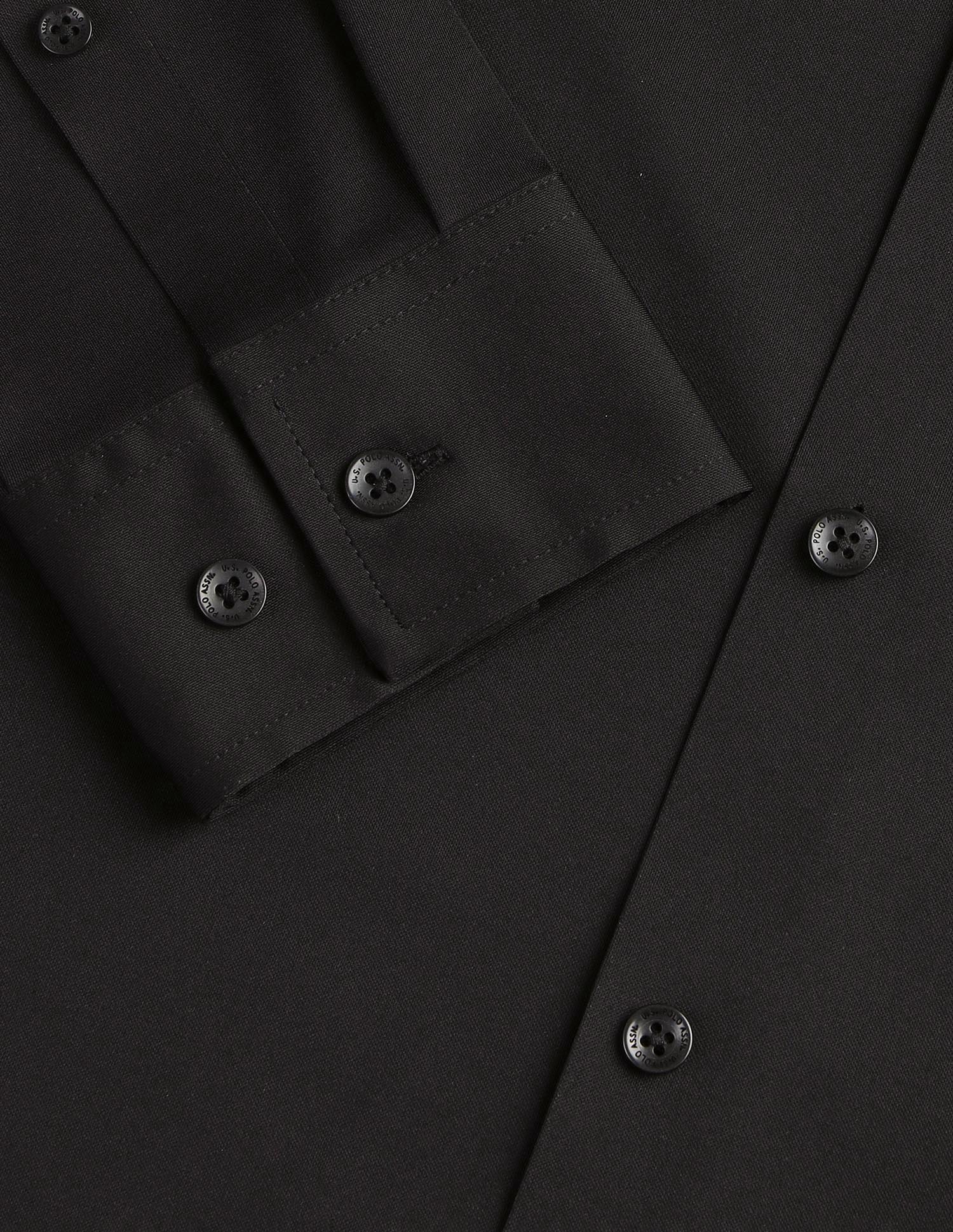 Solid Tailored Fit Shirt Black - U.S. POLO ASSN. | Large
