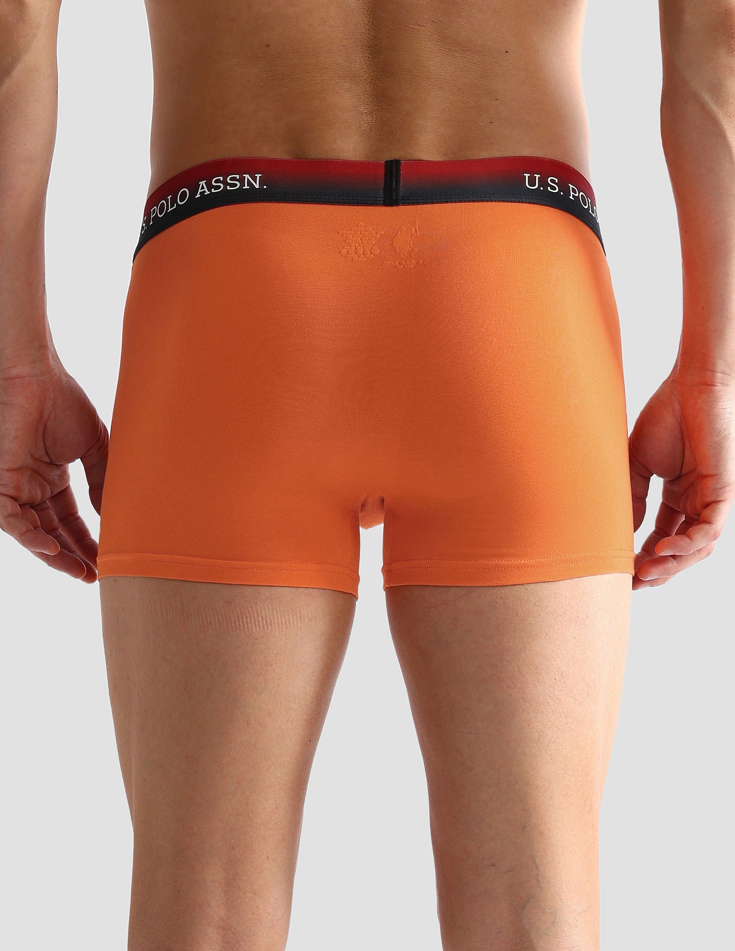 Ombre Waistband Solid OET05 Trunks - Pack Of 2 Black and Orange - U.S. POLO ASSN. | Large