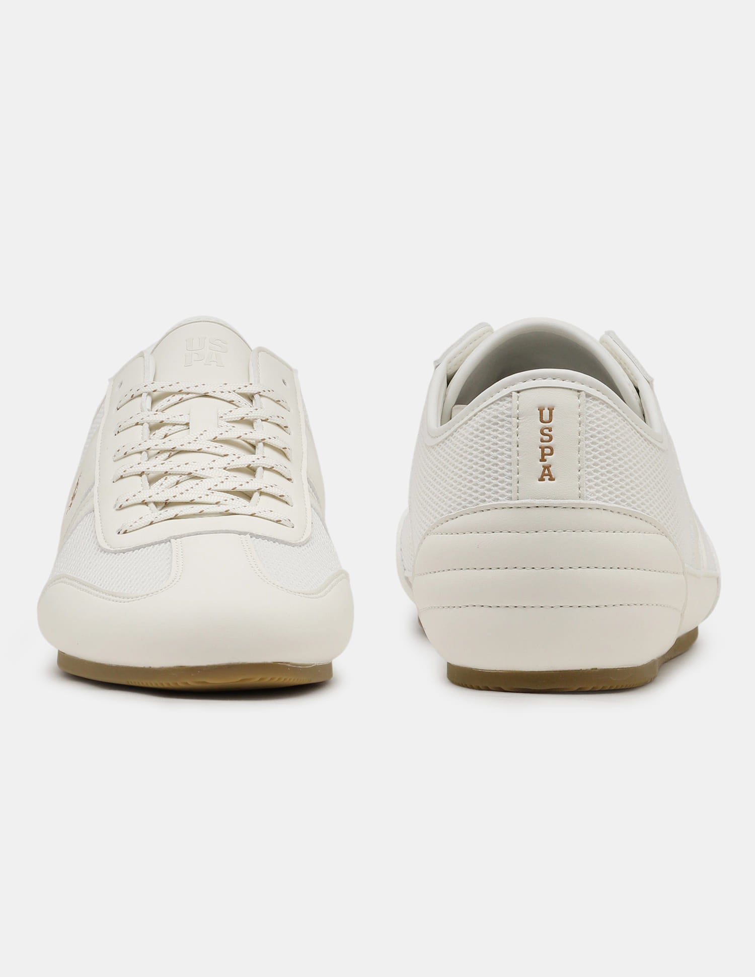 Round Toe Lace Ups Streak Sneakers White - U.S. Polo Assn. India | Large