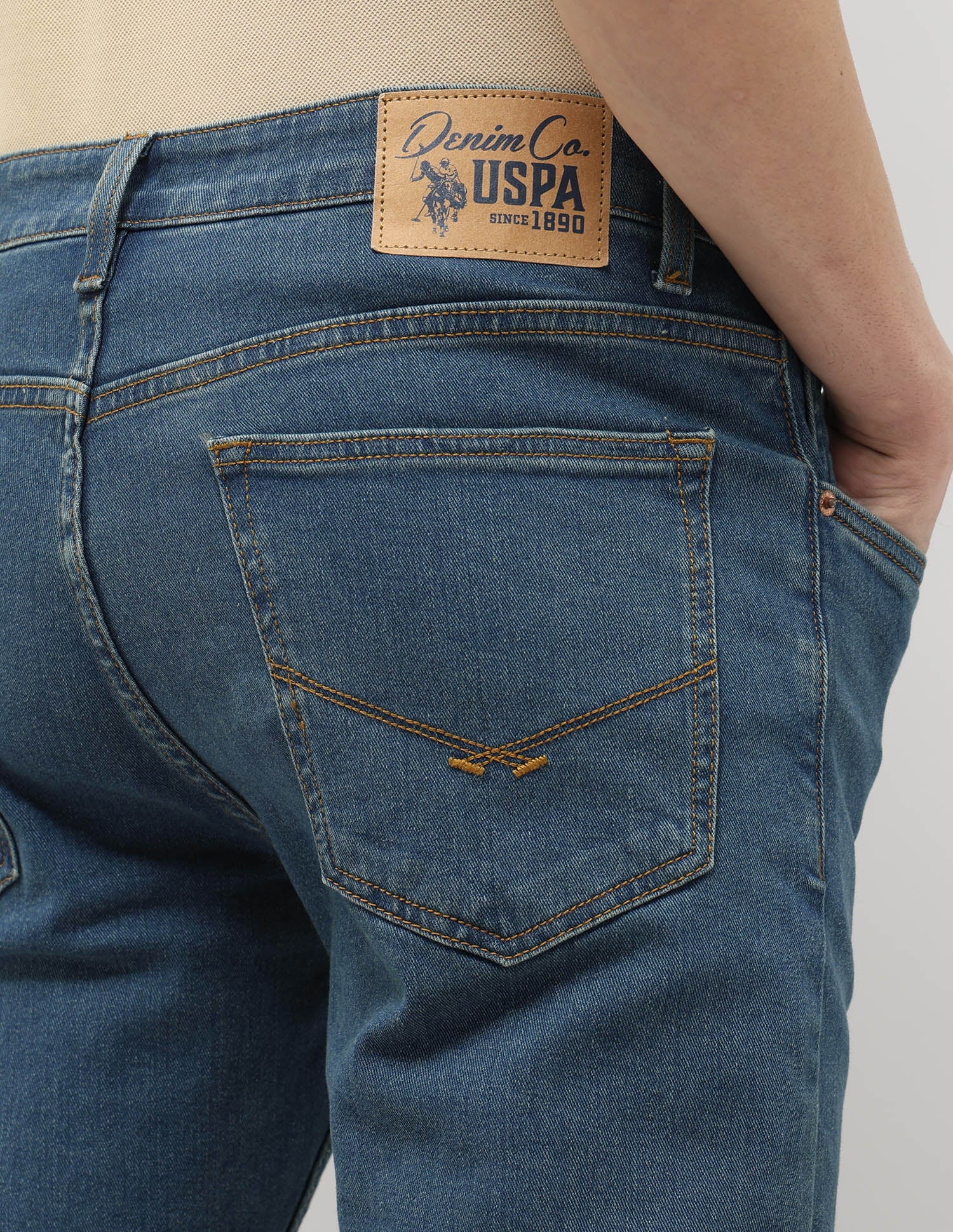 Regallo Skinny Fit Blue Jeans Mid wash - U.S. Polo Assn. India | Large