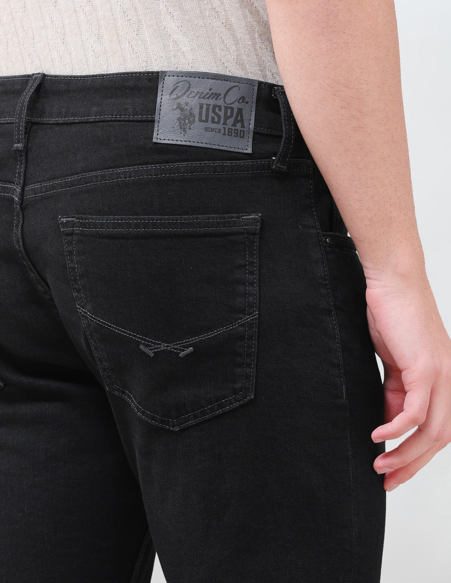 Brandon Slim-Tapered Fit Black Jeans Black - U.S. Polo Assn. India | Large