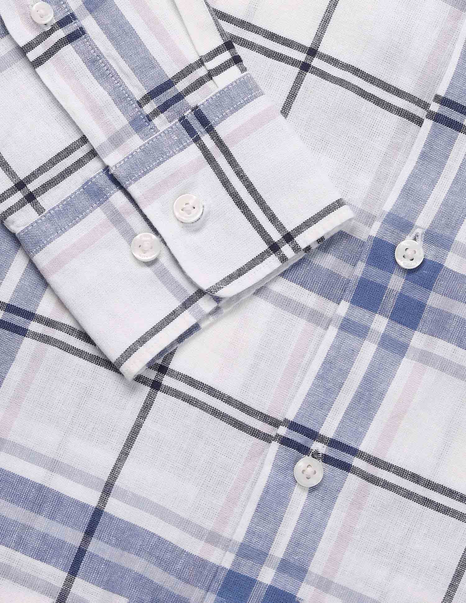 Tailored Fit Grid Tattersall Checked Shirt White - U.S. Polo Assn. India | Large