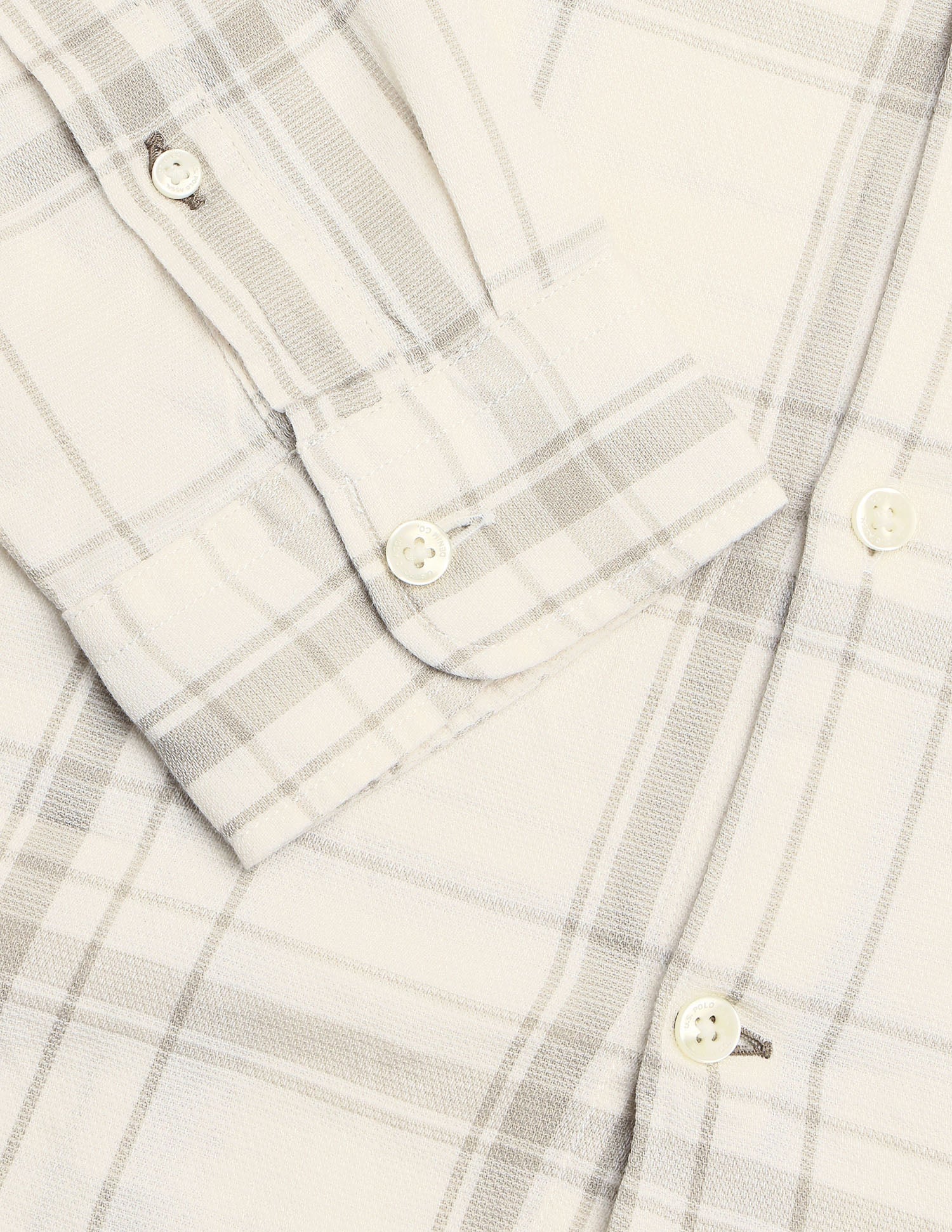 Grid Tattersall Checked Regular Fit Shirt Cream - U.S. Polo Assn. India | Large