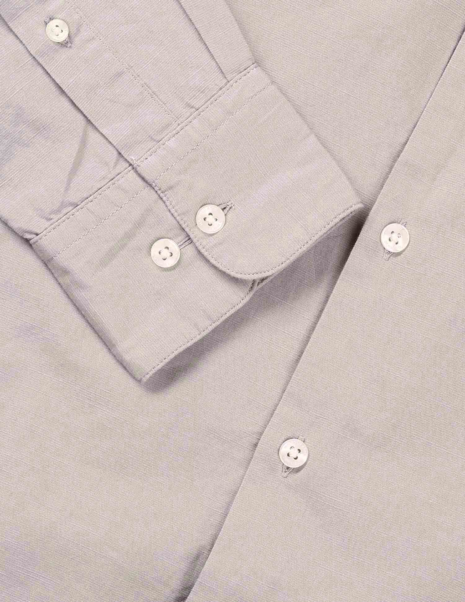 Solid Twill Tailored Fit Shirt Light Grey - U.S. Polo Assn. India | Large