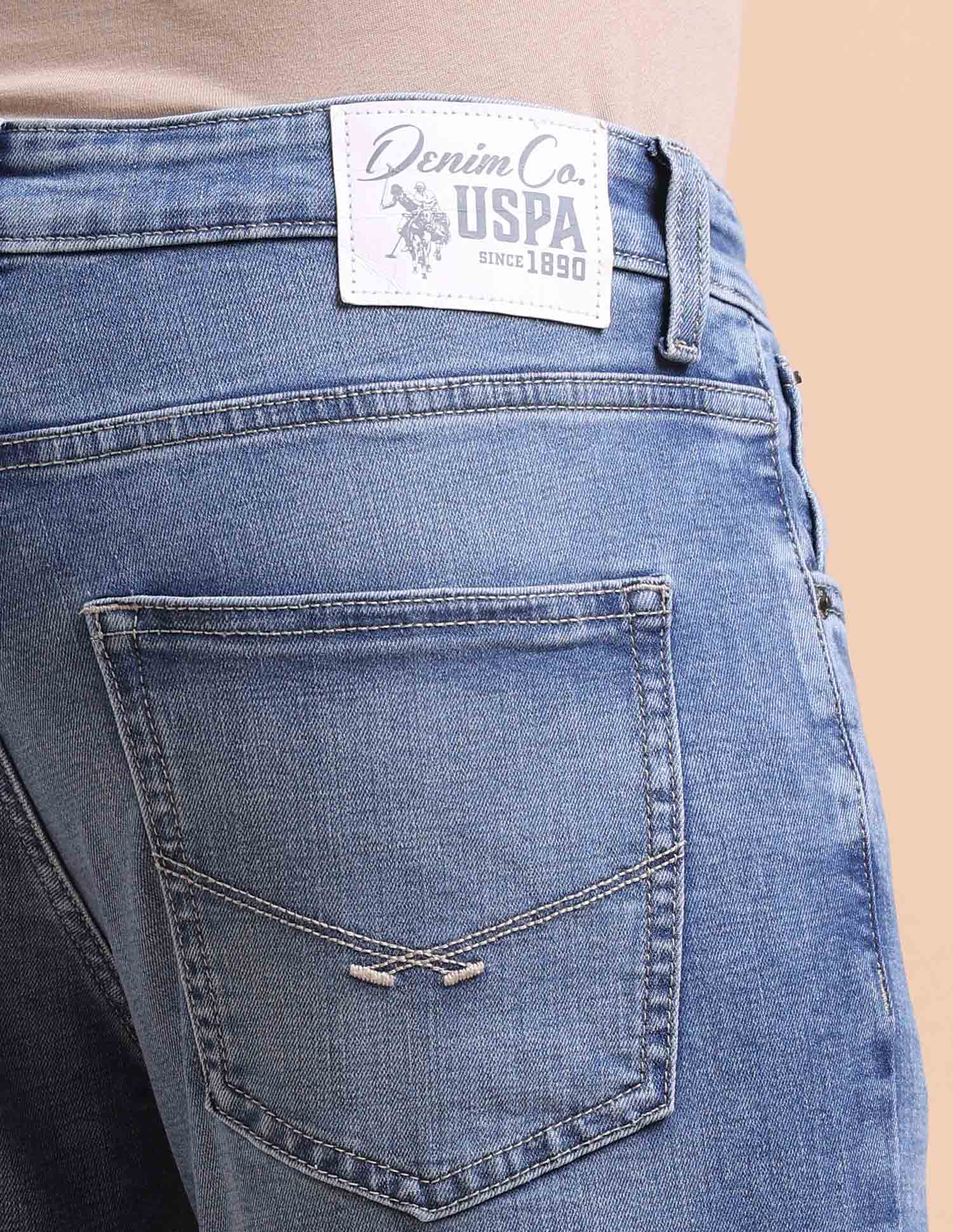 Cole Comfort Cropped Fit Blue Jeans Light Blue - U.S. POLO ASSN. | Large