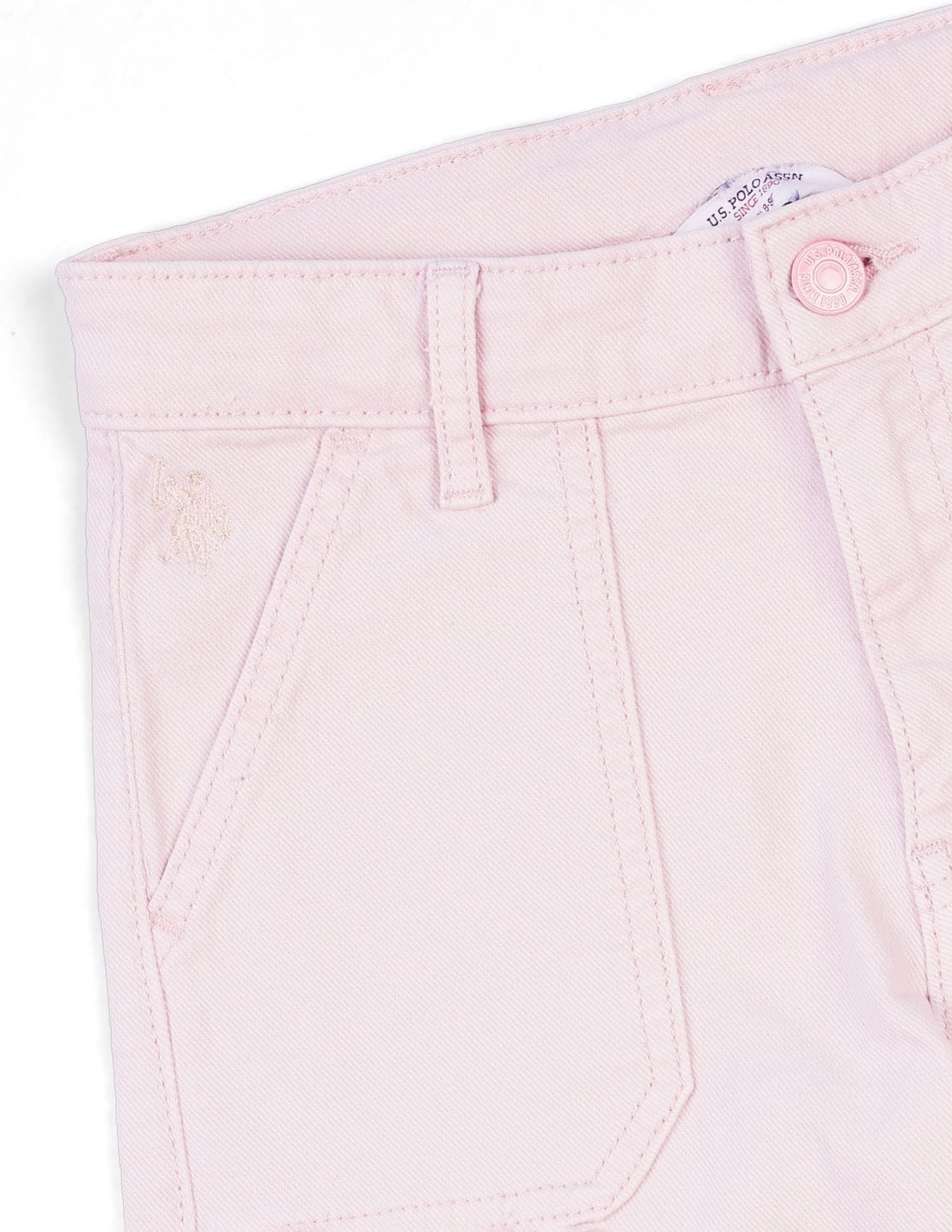 Girls Wide Leg Fit Cargo Jeans Ivory - U.S. POLO ASSN. | Large