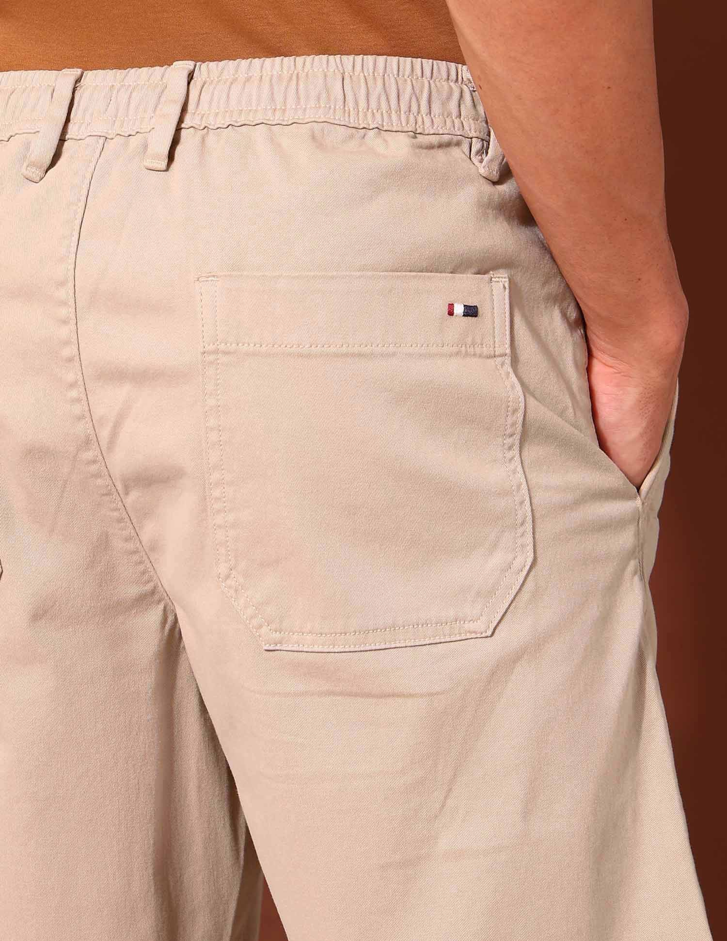 Solid Slim Fit Chino Shorts Khaki - U.S. Polo Assn. India | Large