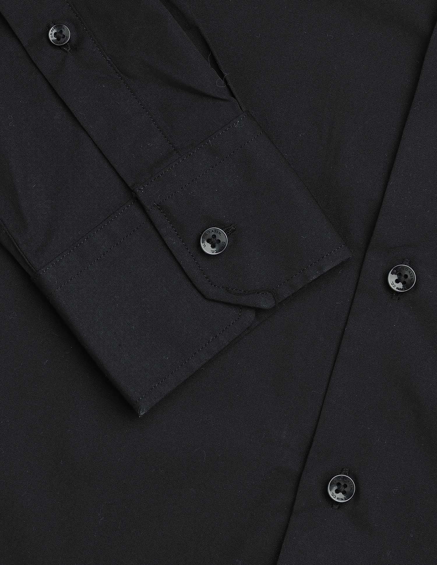 Solid Regular Fit Shirt Black - U.S. Polo Assn. India | Large