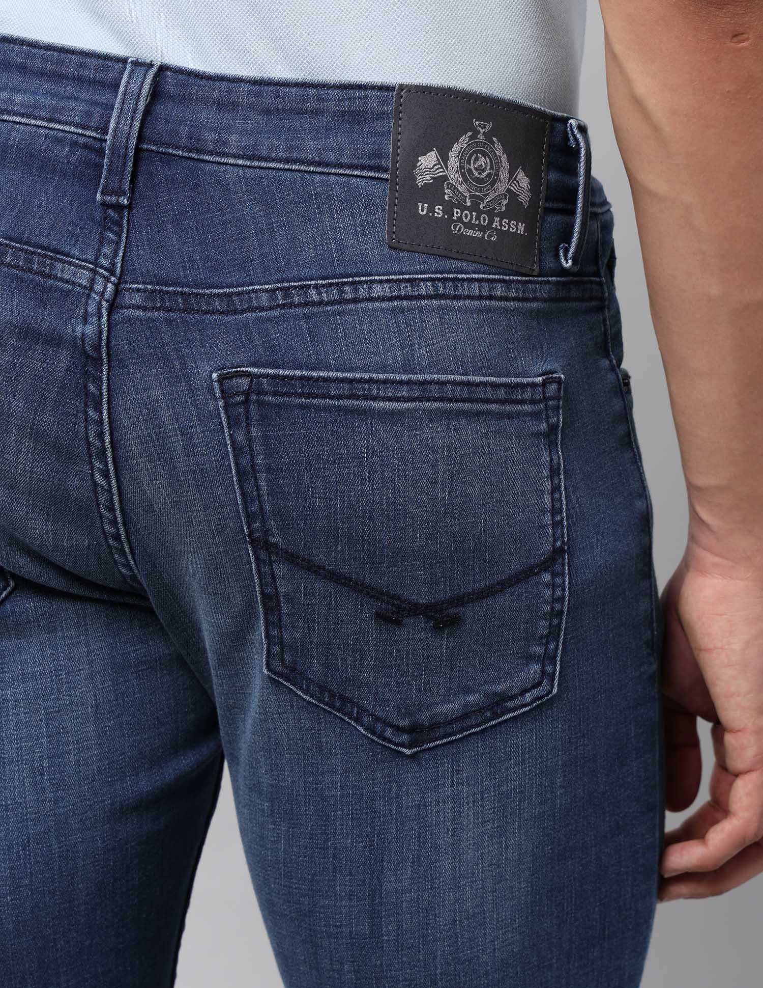 Brandon Slim Tapered Fit Blue Jeans Med Blue - U.S. POLO ASSN. | Large